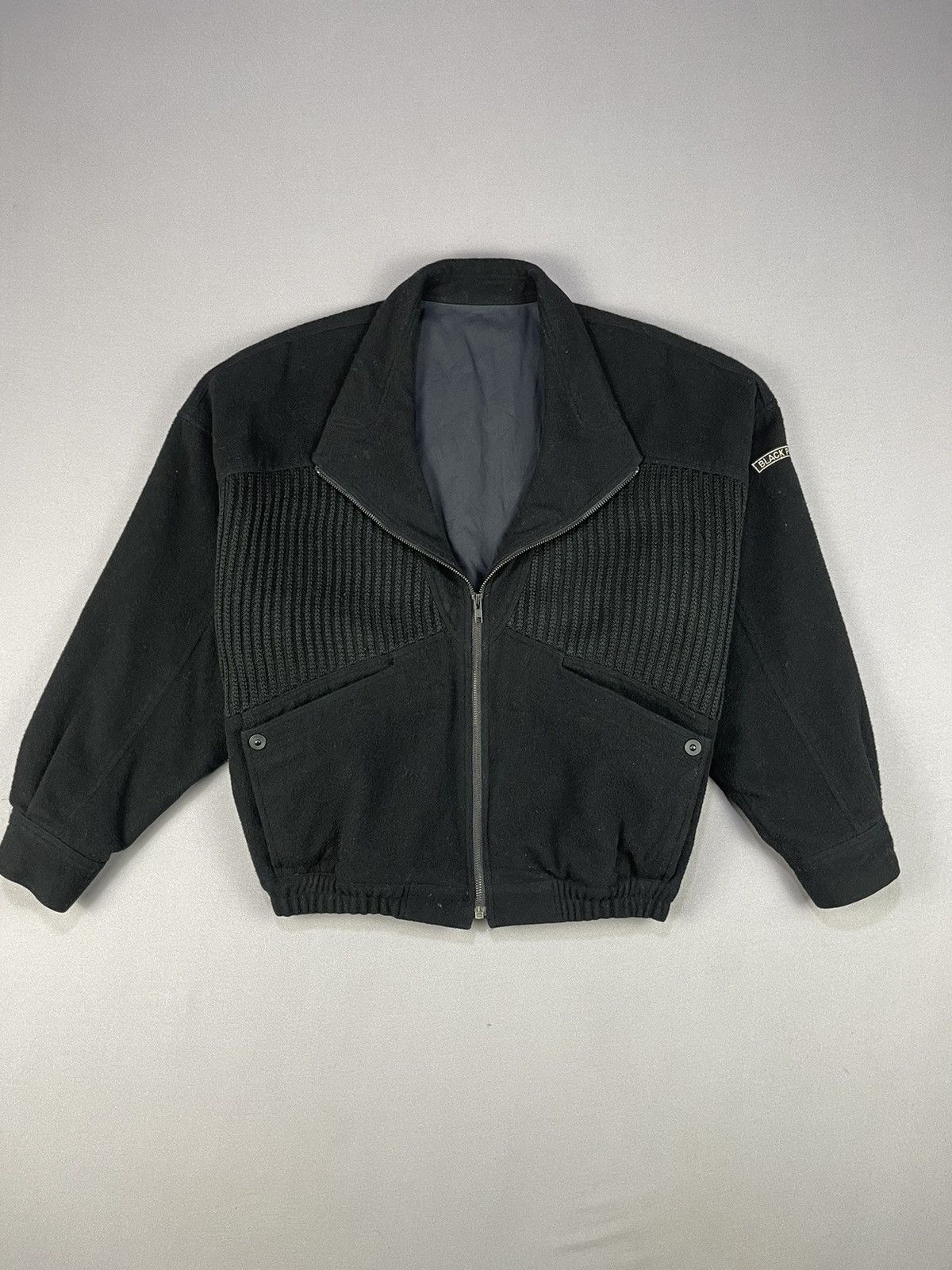 Vintage BLACK PIA Multi Pocket Knit and Wool Jacket
