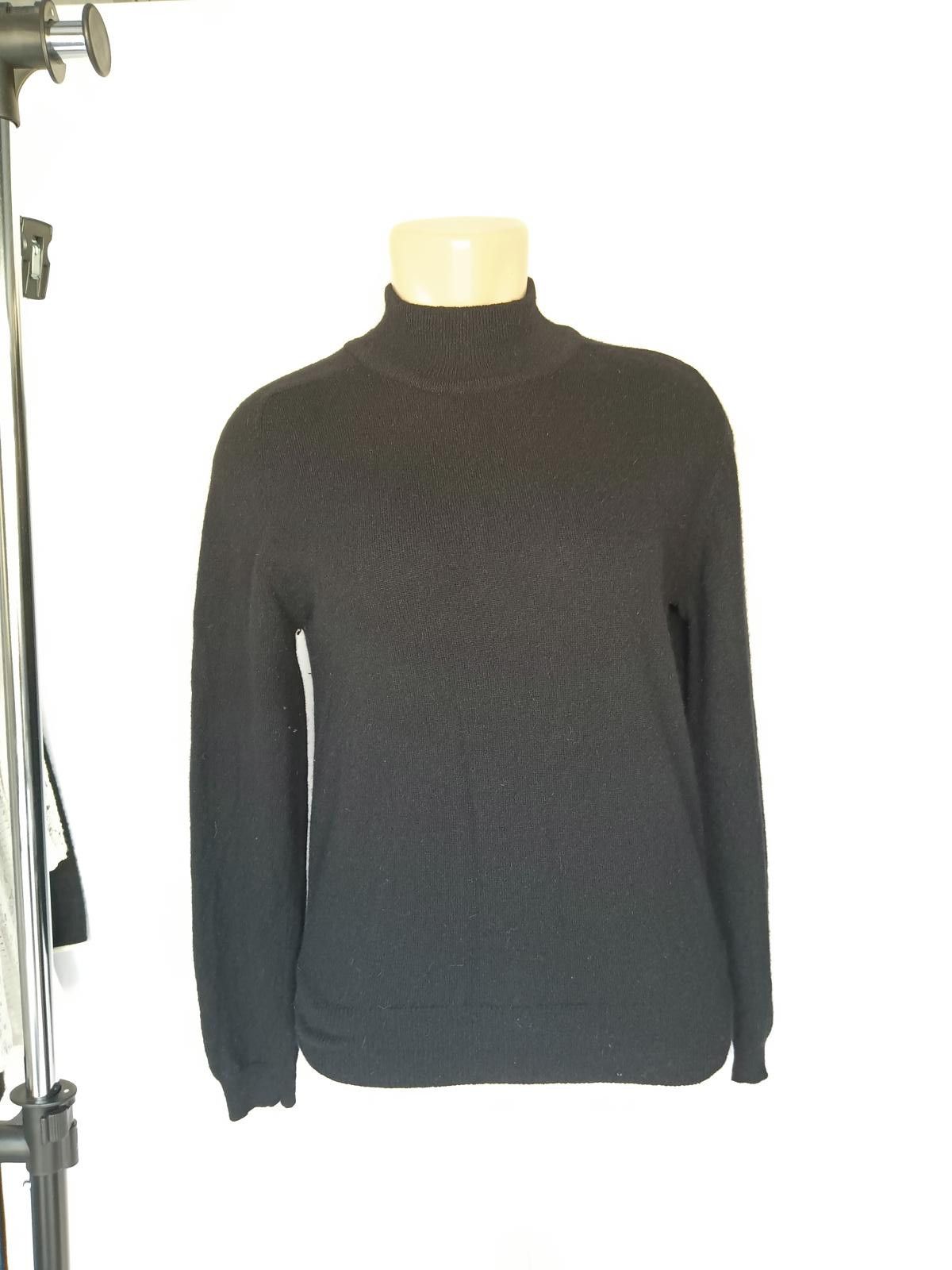 Designer Cozy Black Mock Neck Sweater Size M / US 6-8 / IT 42-44 - 2 Thumbnail