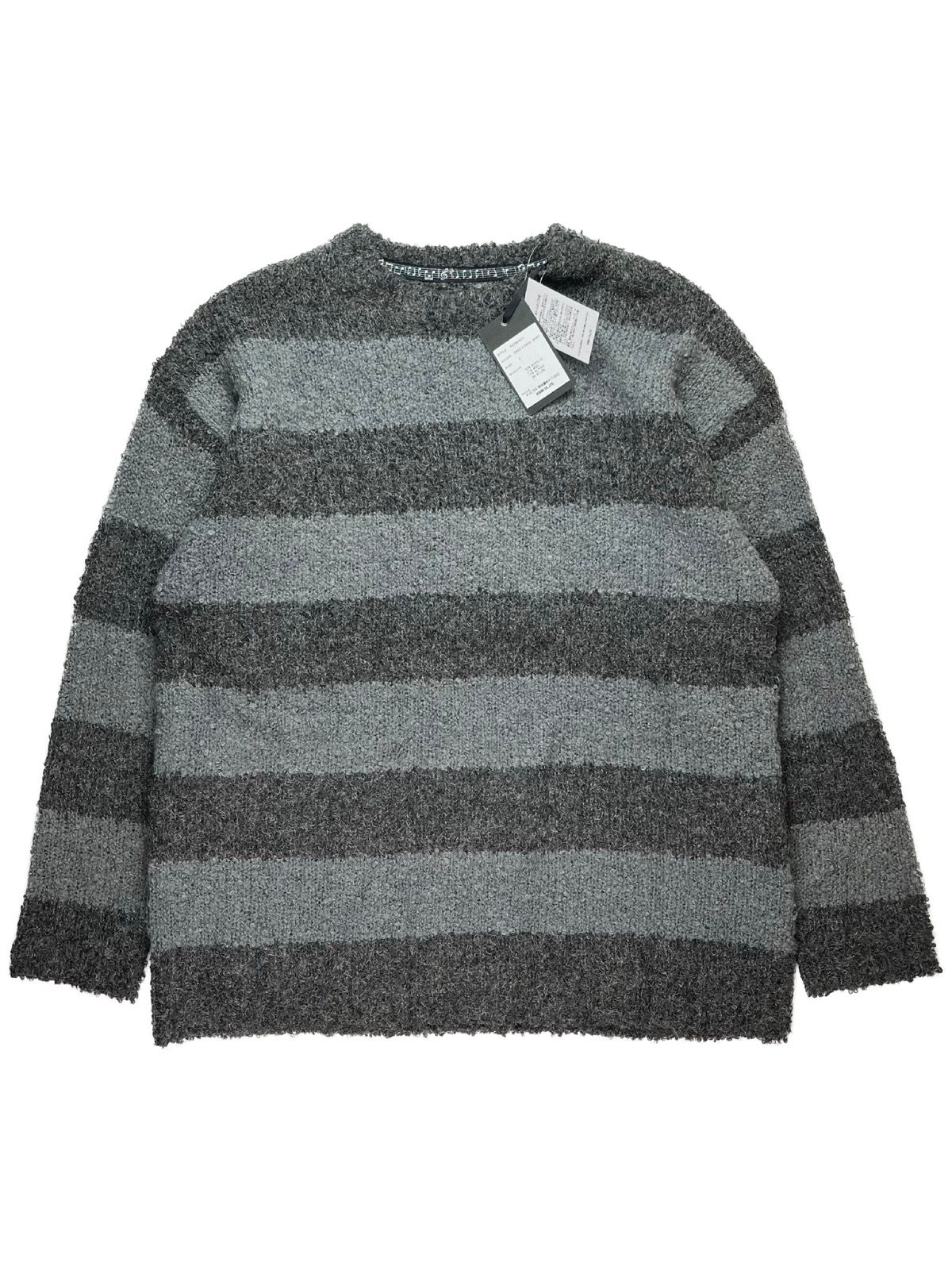 Pre-owned Number N Ine Number (n)ine Grey Striped Loose Knit Sweater Cobain Wool