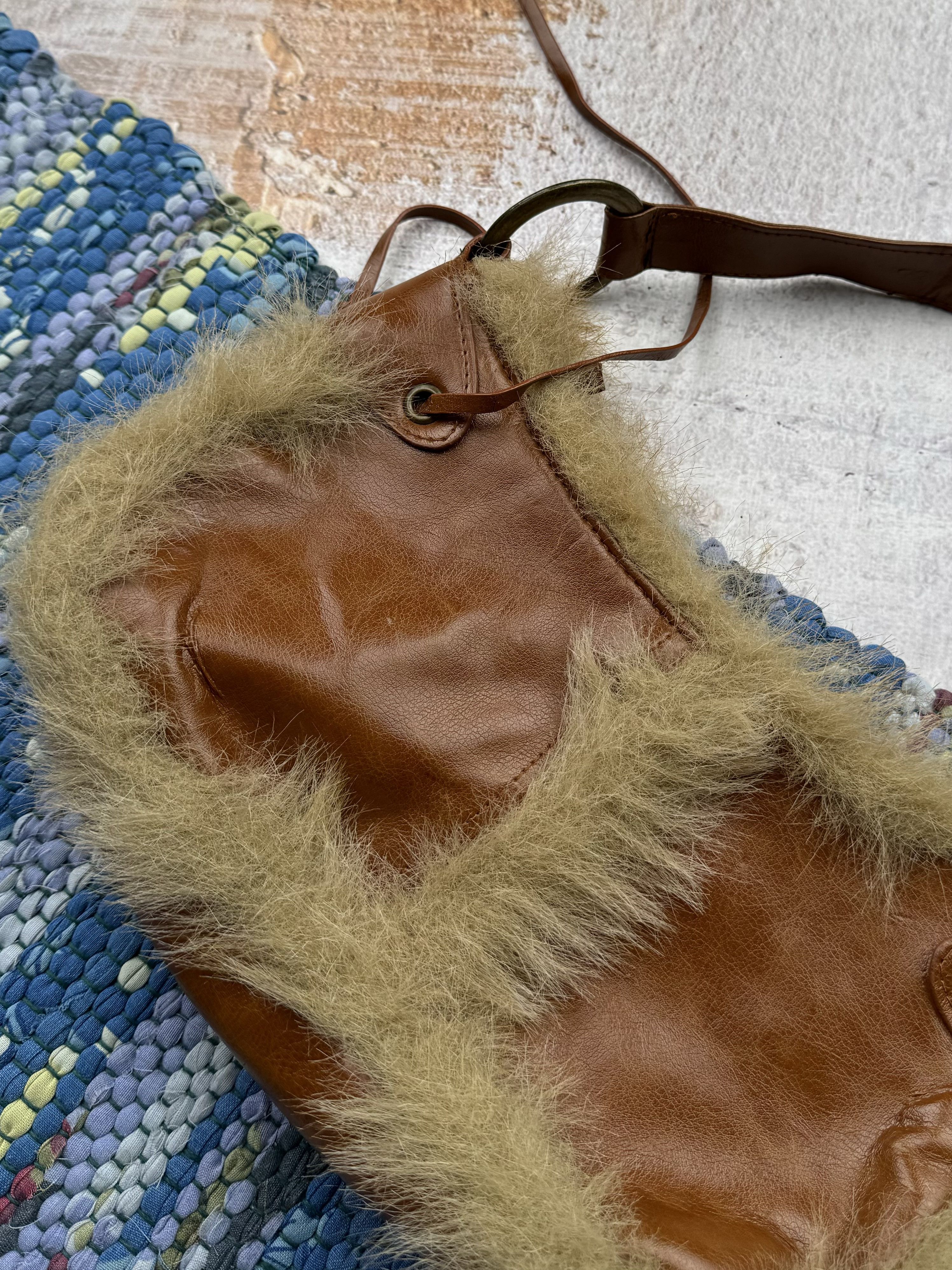 Vintage Vintage Handle Bag With Faux Fur A373D15(389) Size ONE SIZE - 2 Thumbnail
