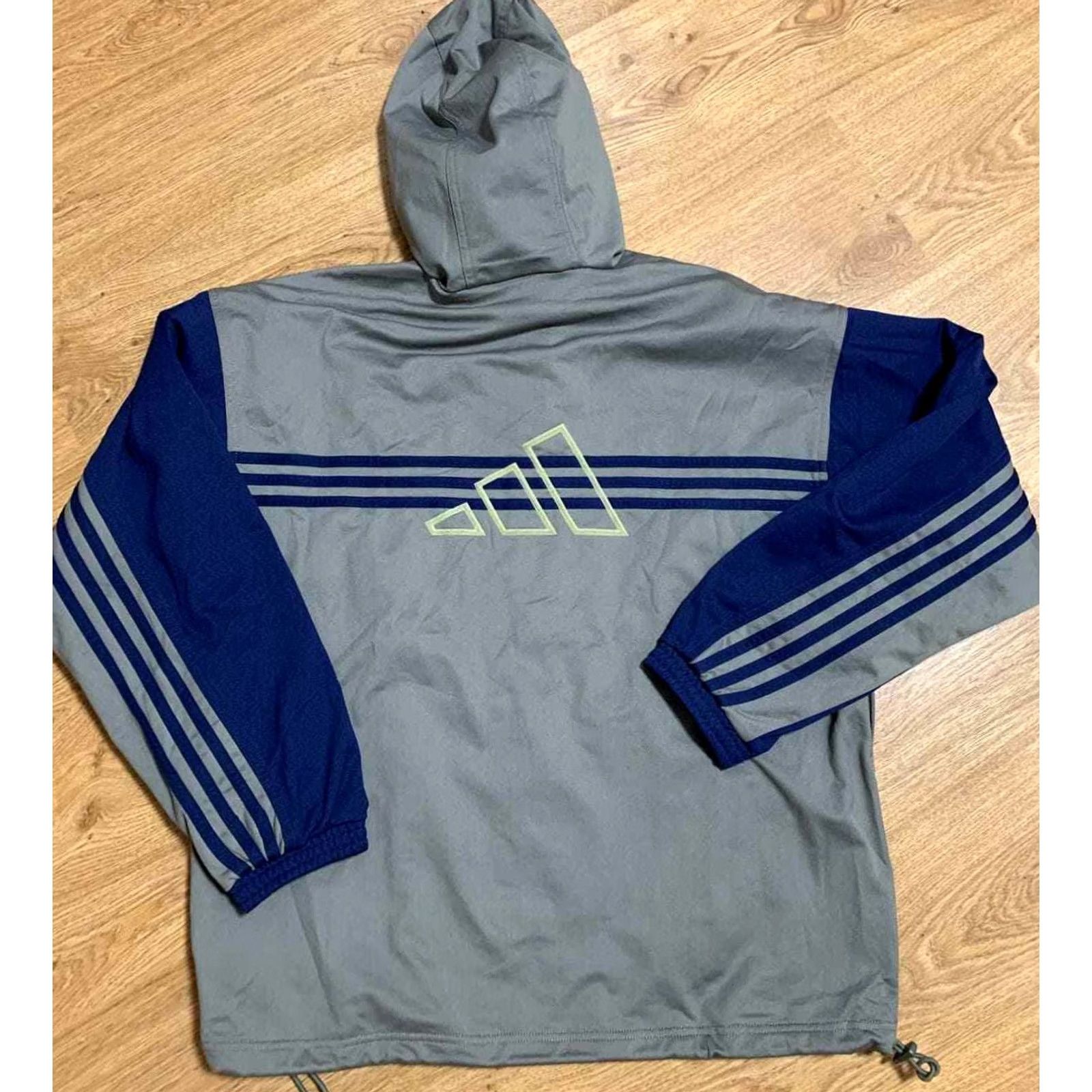Adidas VINTAGE adidas Hooded Jacket Track Top Big Logo Men L Olive 100% Polyester Full Zip Jacket Tracks Mens Size US L / EU 52-54 / 3 - 2 Thumbnail