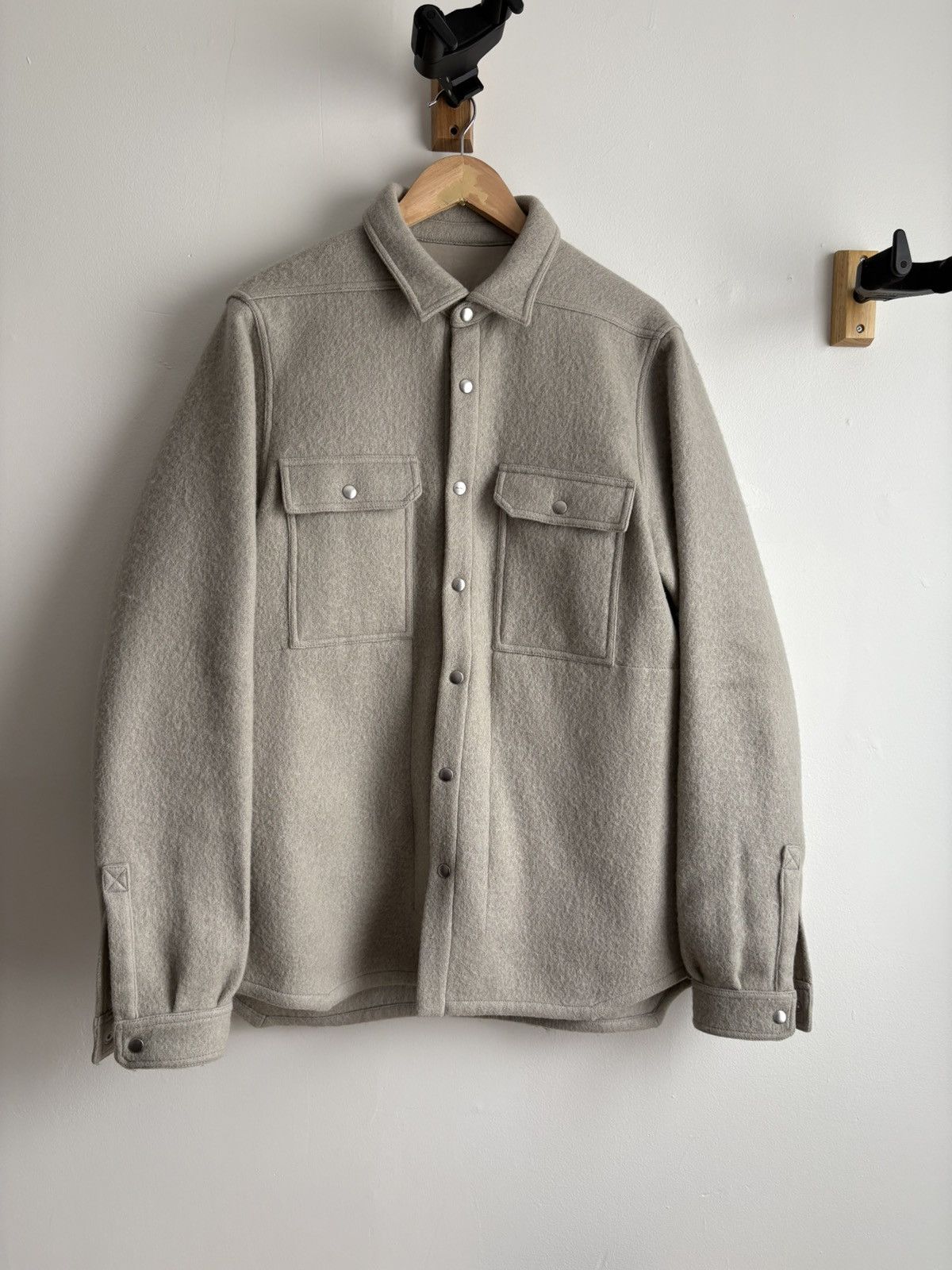 Rick Owens Sisyphus Boiled Wool Overshirt Size US L / EU 52-54 / 3 - 1 Thumbnail