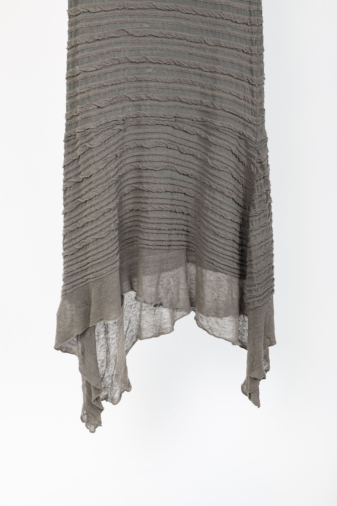 Sarah Pacini Sarah Pacini Grey Textured-Stripe Knit Midi Dress Size S / US 4 / IT 40 - 5 Thumbnail