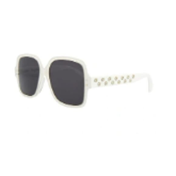 Alaia Alaïa Azzedine White Perforated Square Sunglasses white grey Size ONE SIZE - 2 Thumbnail