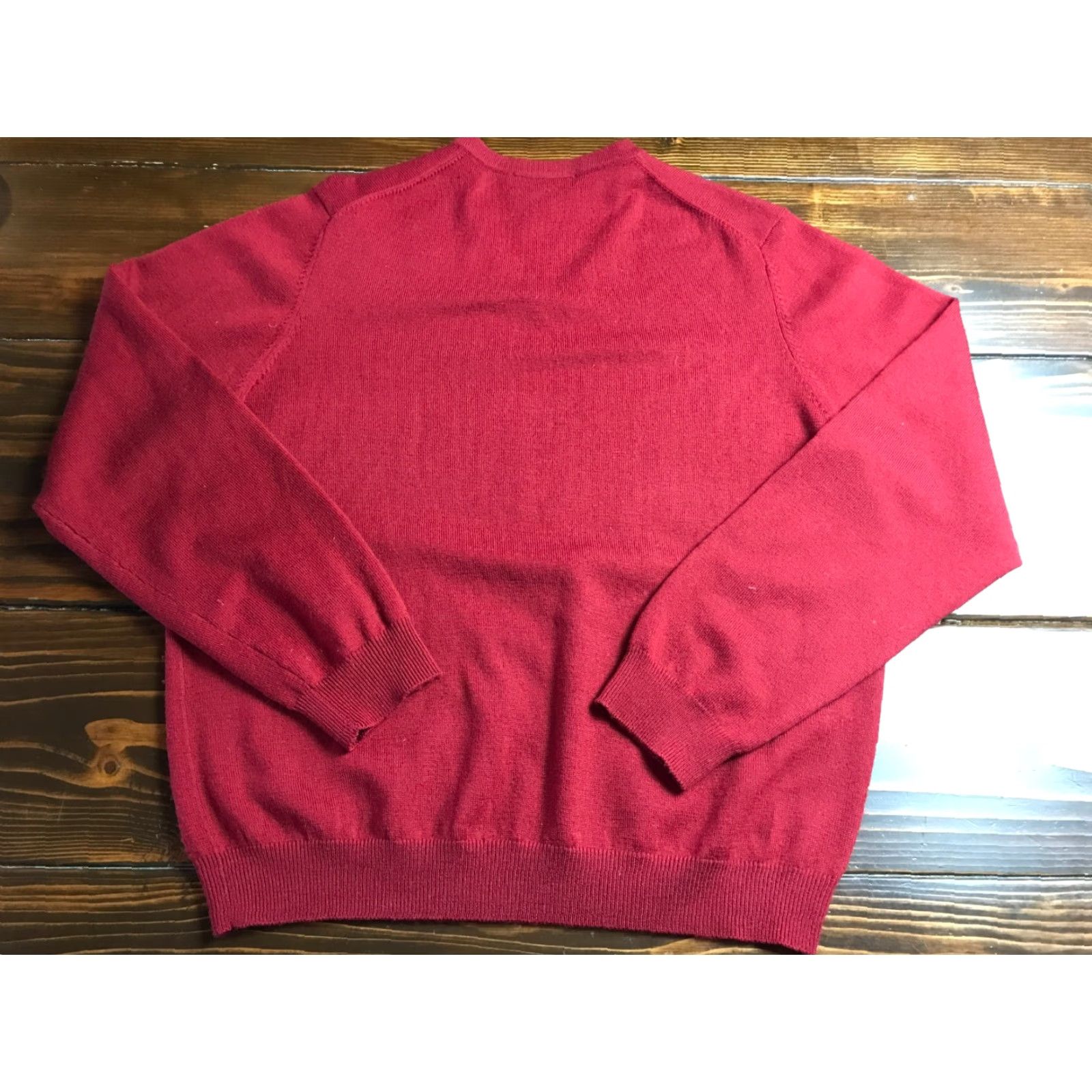 Brooks Brothers Brooks Brothers Sweater, Men's Size M, Red, V-neck, Wool Blend, Pullover, Regular Fit, Long Sleeve, Solid, Casual, Men Size US M / EU 48-50 / 2 - 2 Thumbnail