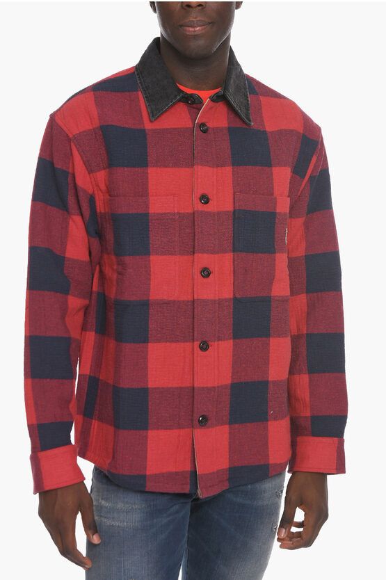 image of Diesel Checkered Print S-Nauman Overshirt, Men's (Size 2XL)