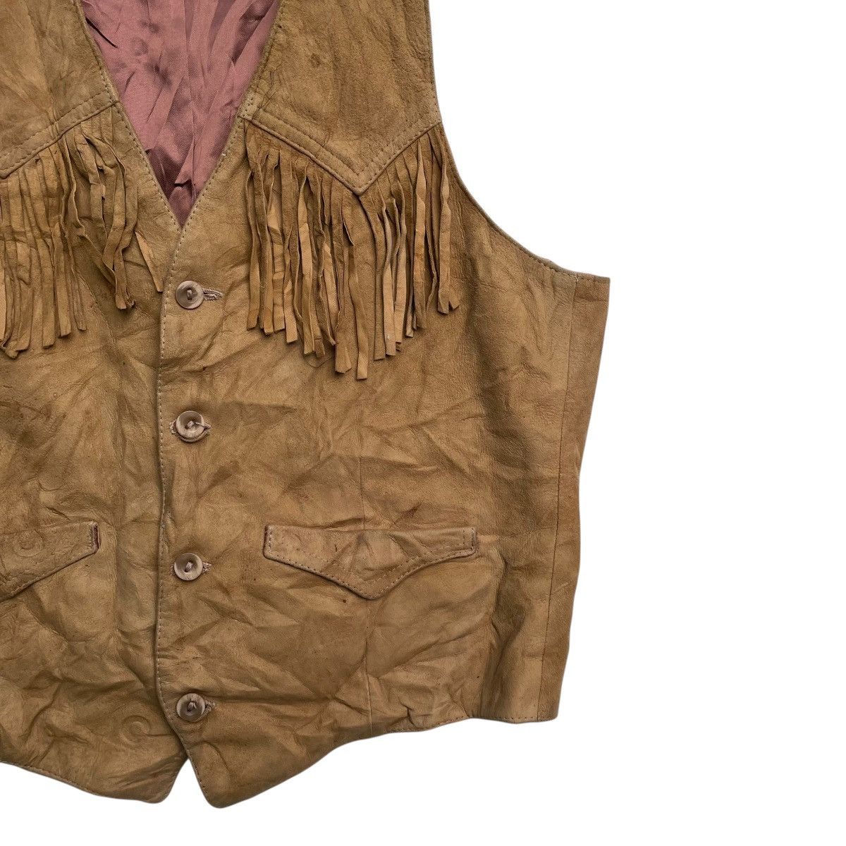 Genuine Leather × Vintage 💥Vintage Harry Pollock Fringe Vest Genuine Leather Size US M / EU 48-50 / 2 - 5 Thumbnail