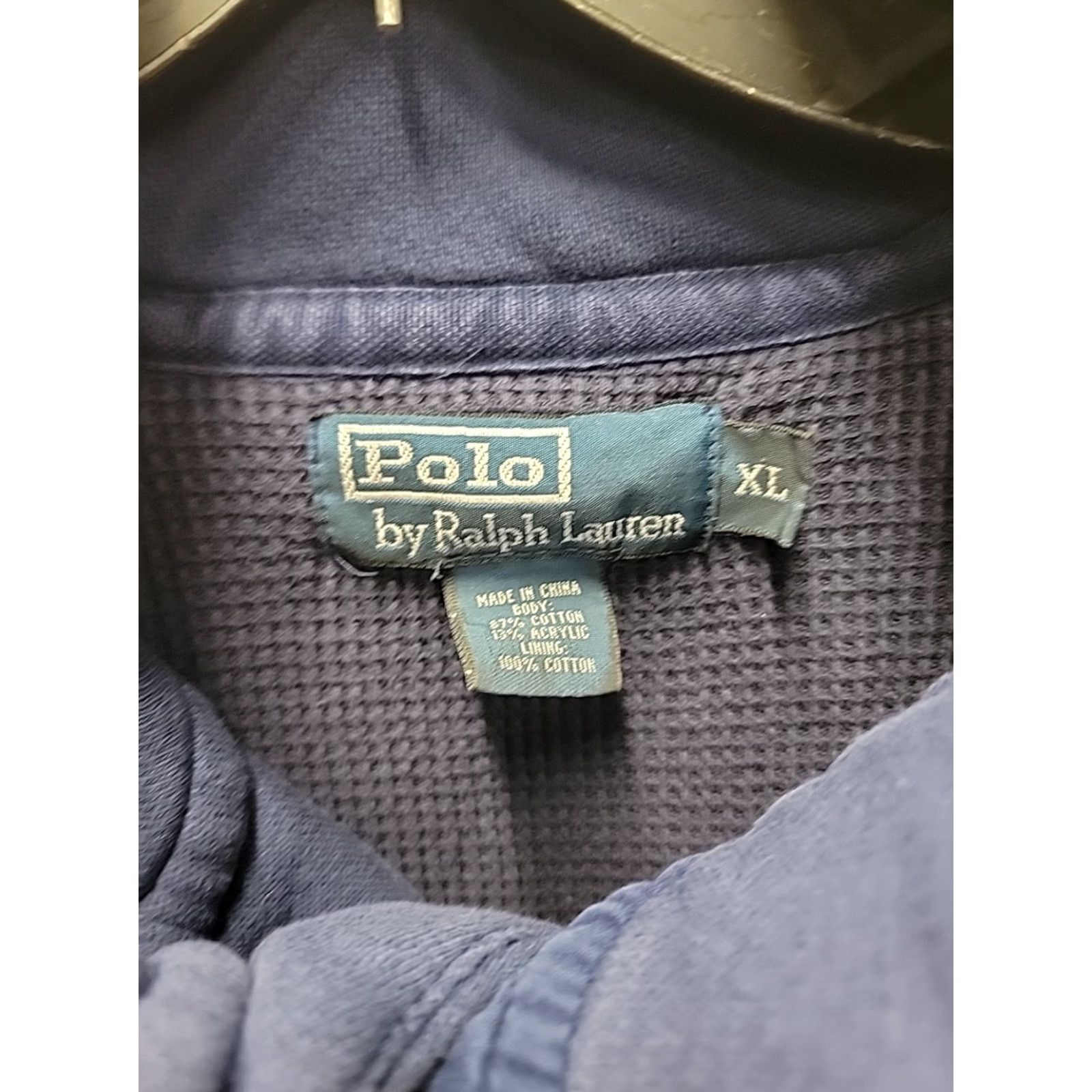 Polo Ralph Lauren POLO Ralph Lauren Shawl Collar Toggle Sweater Mens XL Waffle Lined Blue Pullover Dress Shirt? Size US XL / EU 56 / 4 - 3 Thumbnail