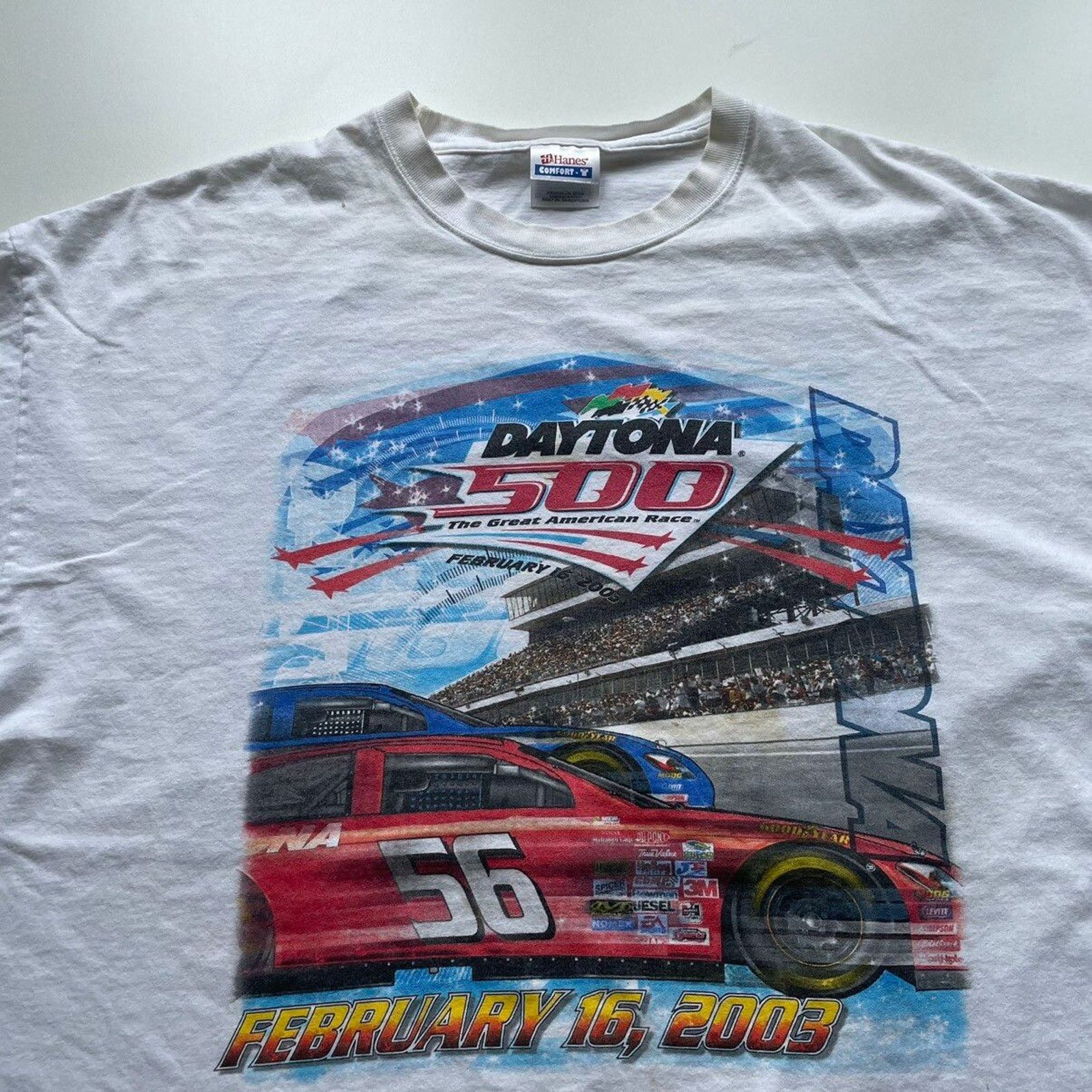 Hanes Vintage Y2K Nascar Daytona 500 Racing Art T Shirt 2XL Rare Size US XXL / EU 58 / 5 - 2 Thumbnail