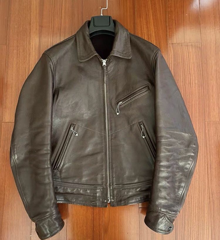 image of Freewheelers Early Boutique Red-Brown Horseskin Leather Clo, Men's (Size Medium)