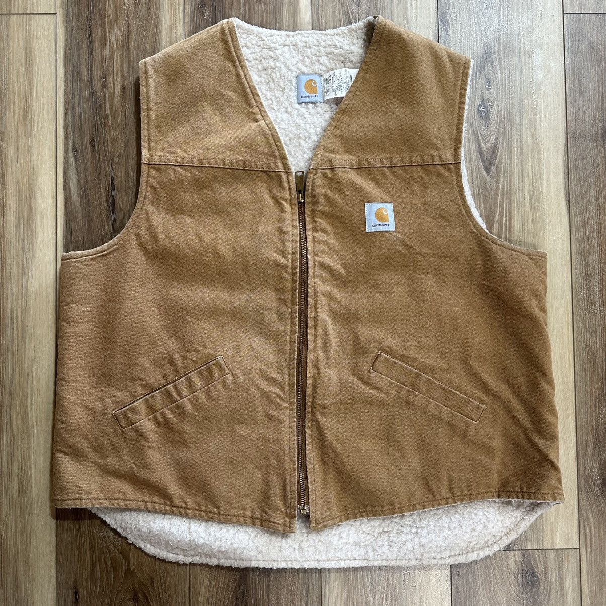 Carhartt Vintage 90s Made in USA Carhartt V03BRN Sherpa Vest 2XL Tall Size US XXL / EU 58 / 5 - 1 Thumbnail