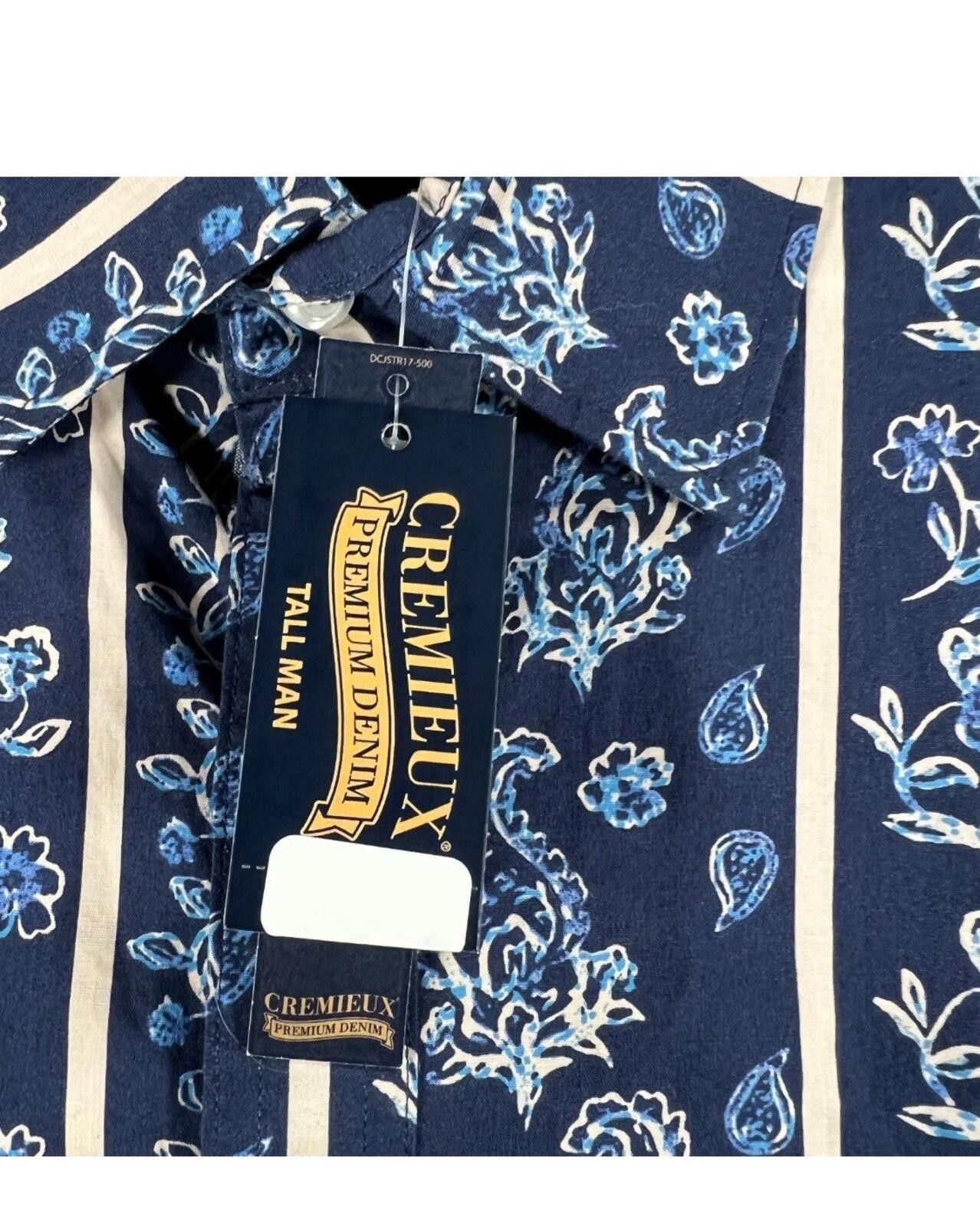 Cremieux Cremieux Shirt Men's XLT Extra Large Tall Blue Paisley Size US XL / EU 56 / 4 - 8 Thumbnail