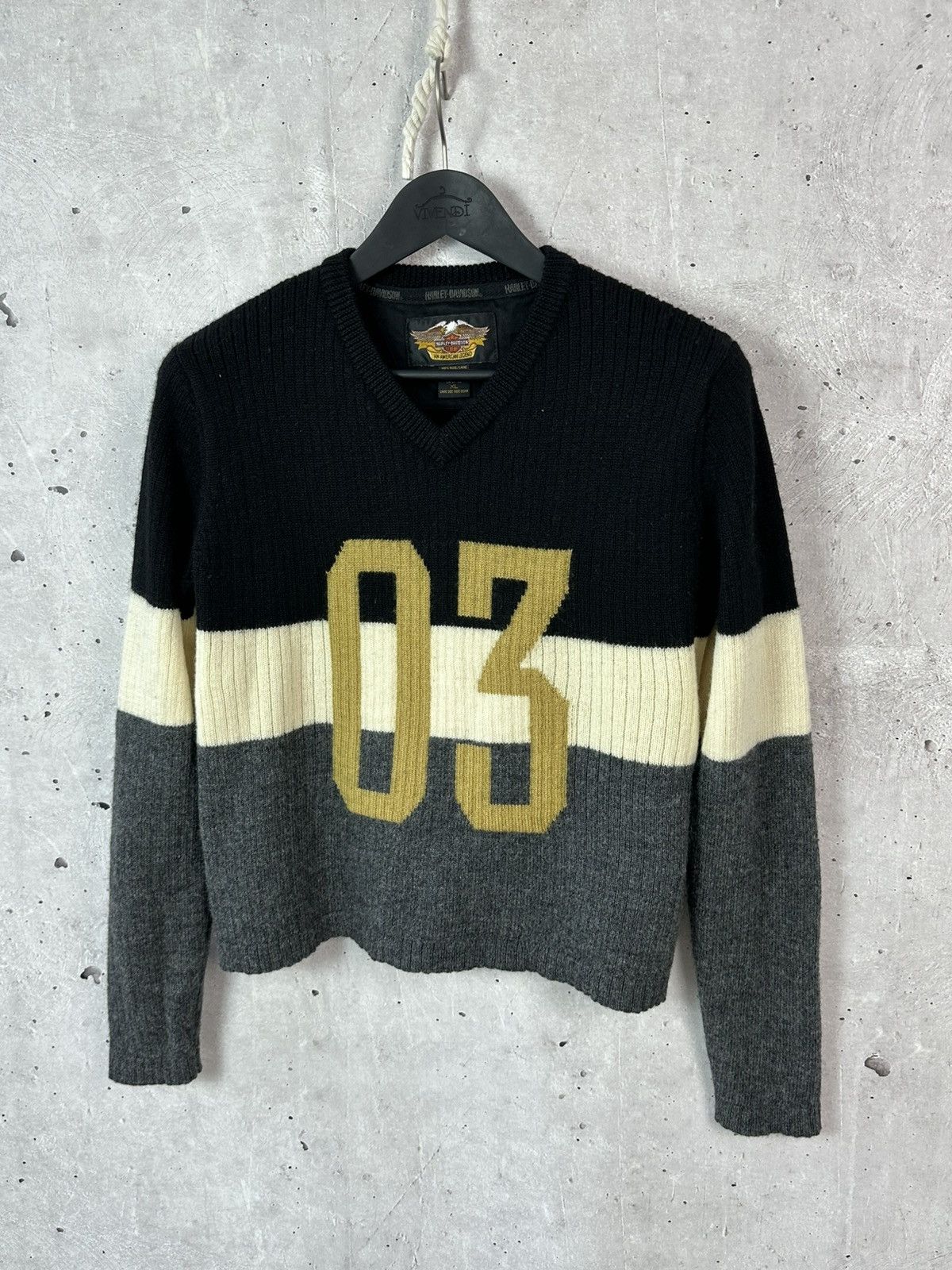 Vintage Vintage Harley Davidson Wool Made in Japan Sweater Size XL / US 12-14 / IT 48-50 - 1 Thumbnail