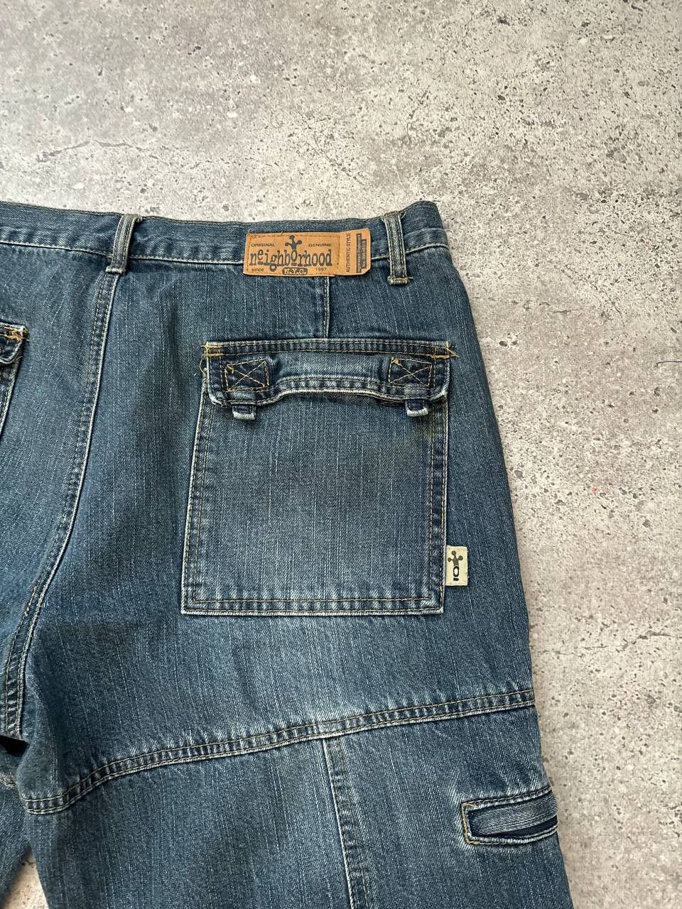 Japanese Brand × Neighborhood × Vintage Neighbourhood Vintage NYC Denim Faded Shorts Y2K Streetwear Size US 36 / EU 52 - 1 Thumbnail