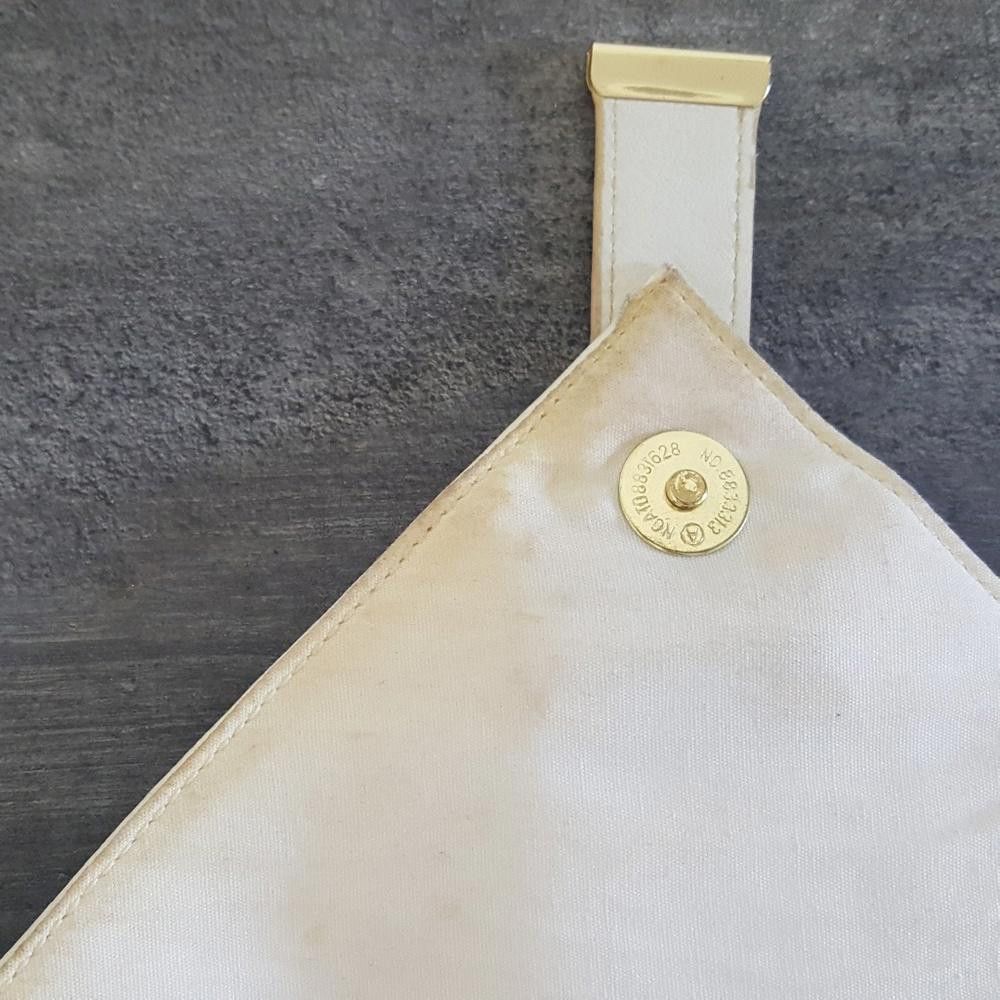 Asos White Gold Classic Asos Envelope Clutch Size ONE SIZE - 3 Thumbnail