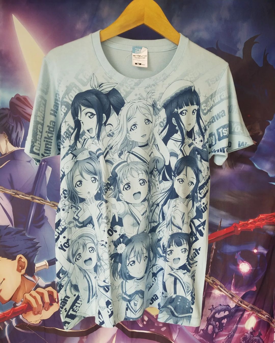 Anime × Japanese Brand Love Live Sunshine! All Over Blue Anime Idol Tee Cospa Size US M / EU 48-50 / 2 - 1 Thumbnail