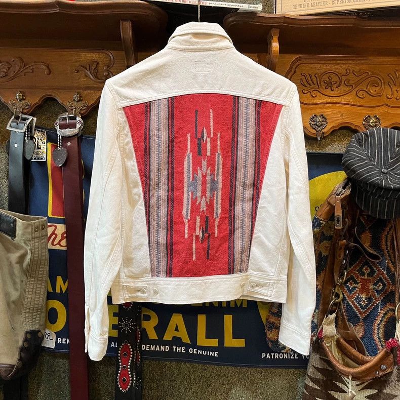 RRL Ralph Lauren RRL Ralph Lauren Retro ethnic style milky white denim jack Size US S / EU 44-46 / 1 - 2 Thumbnail