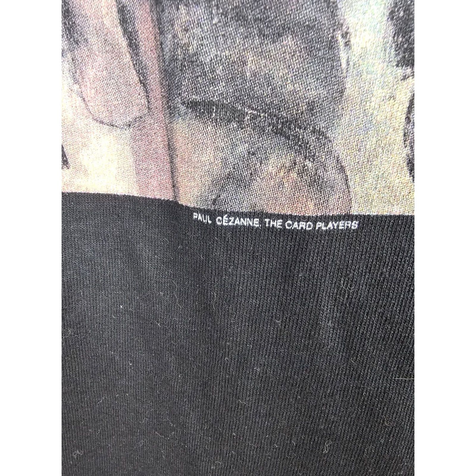 Tultex VINTAGE 98' PAUL CEZANNE THE CARD PLAYERS ARTS GALLERY OF TORONTO T-SHIRT SZ XL Black Mens Size US XL / EU 56 / 4 - 4 Thumbnail