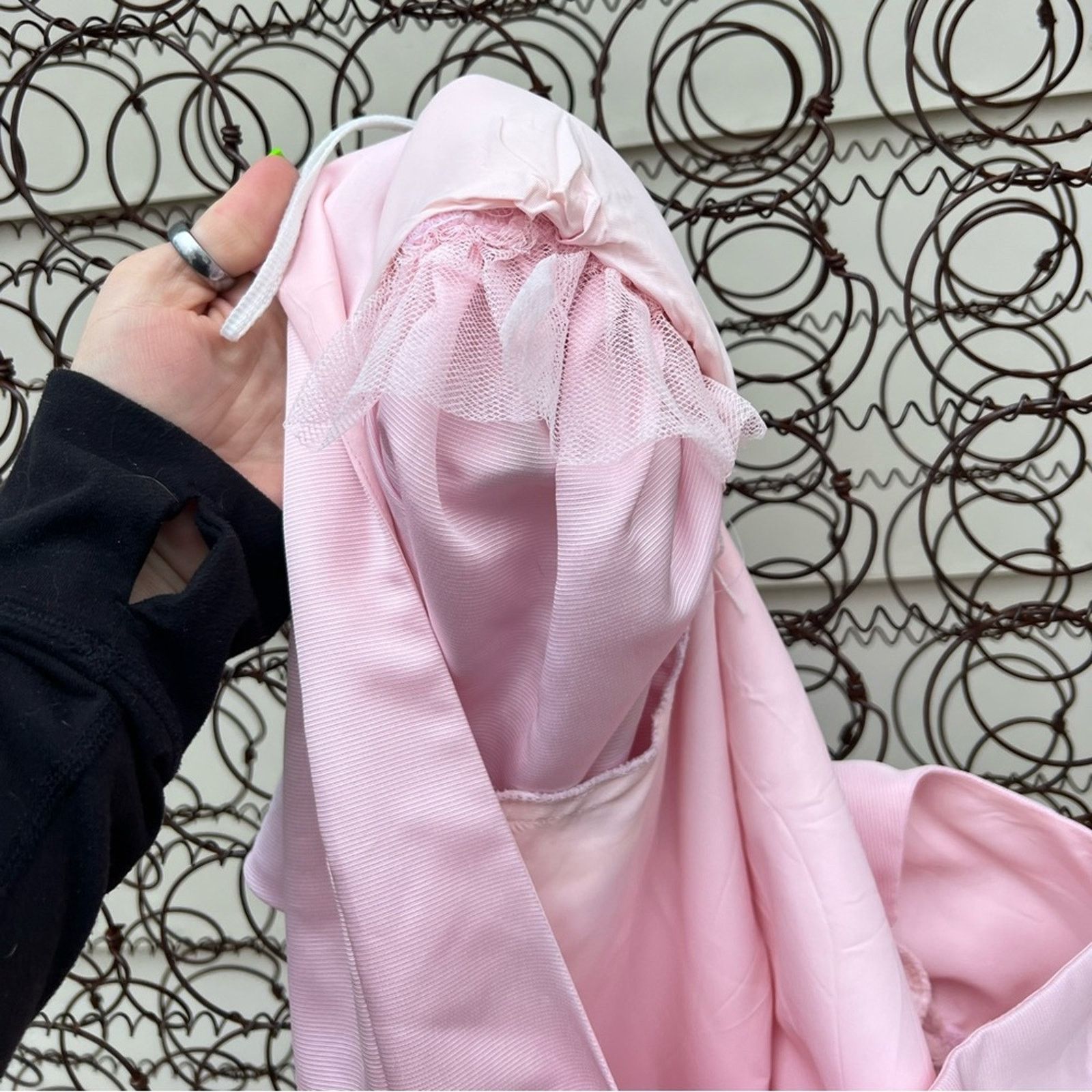 Vintage Betsy & Adam Pink Drop Waist Puff Sleeve Ruffle Prom Dress Size S / US 4 / IT 40 - 3 Thumbnail
