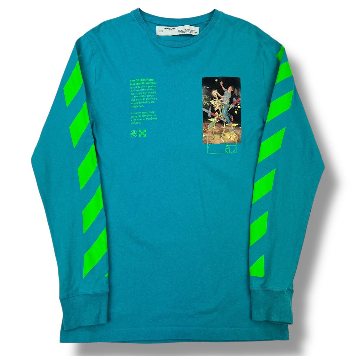 Off-White Off-White Pascal Skeleton Teal Long Sleeve T Shirt Size US M / EU 48-50 / 2 - 3 Thumbnail