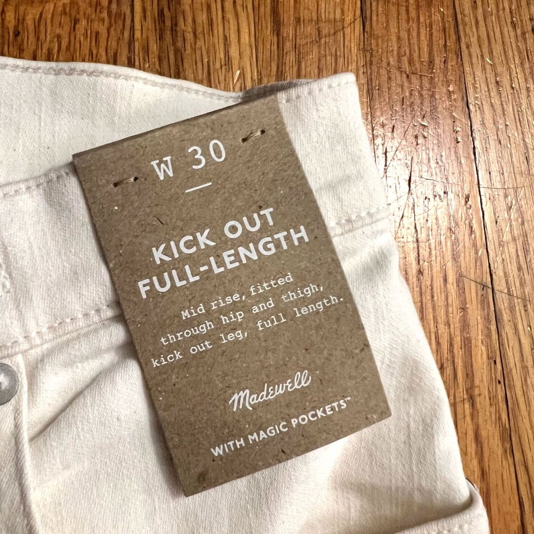 Madewell Madewell Jeans Women 30 Kick Out Full Length Straight Leg White Pants Size 30" / US 8 / IT 44 - 3 Thumbnail