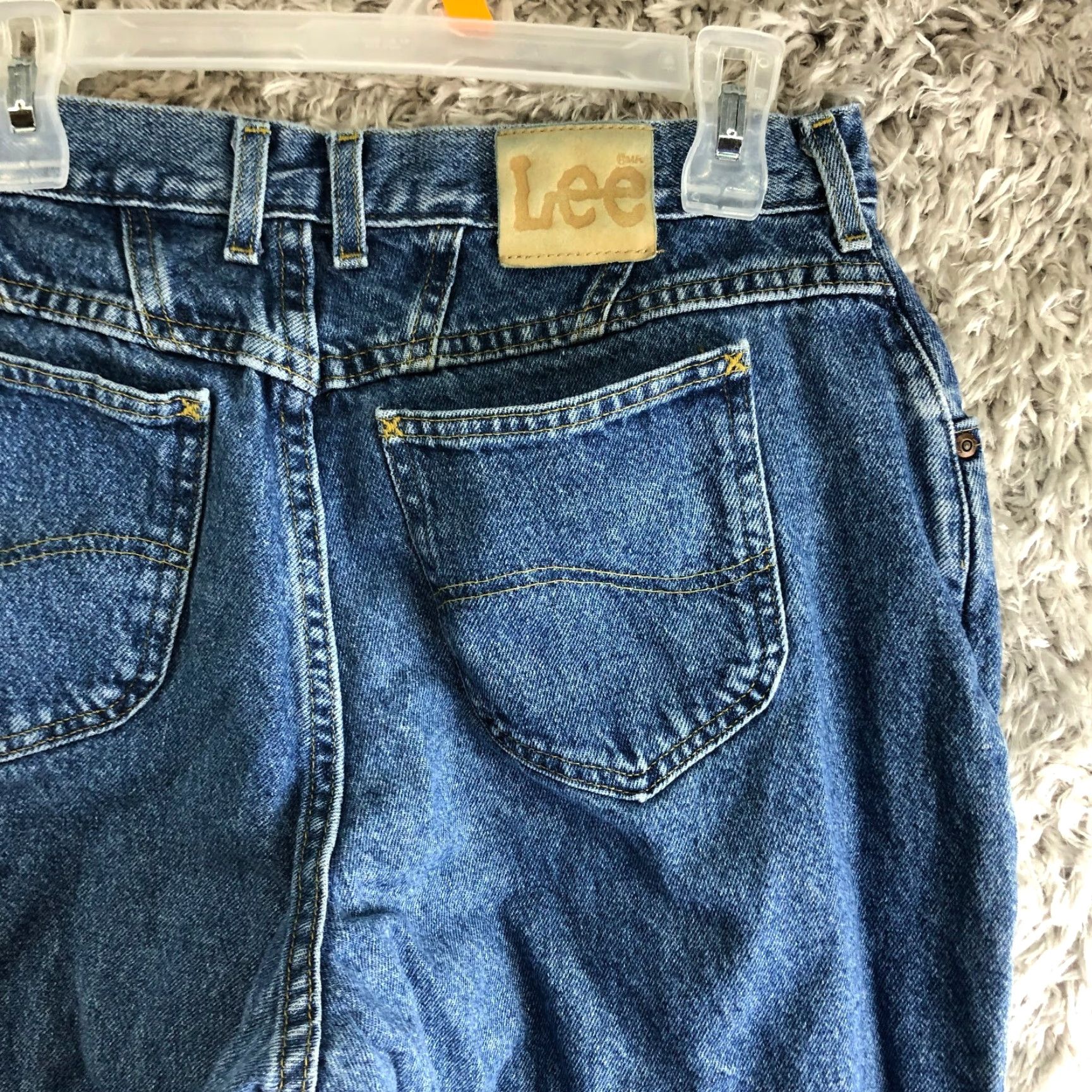 Lee Lee Jeans High Rise Mom Womens Size 16 Petite Medium Wash Blue Denim Jeans Men's? Size 38" / US 16 / IT 52 - 6 Thumbnail