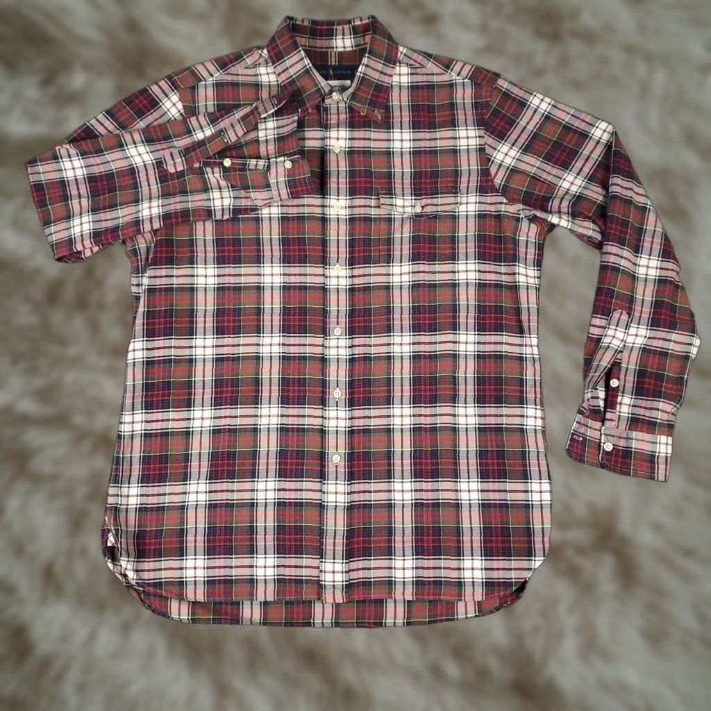 Ralph Lauren Ralph Lauren Shirt Mens Large Red Plaid Button-Up Long Sleeve Casual Classic Preppy American Size US L / EU 52-54 / 3 - 1 Thumbnail