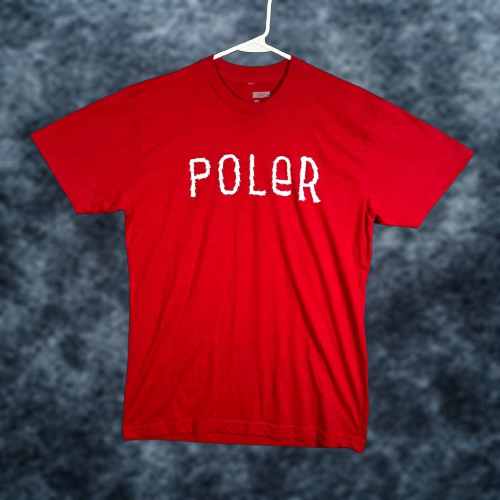 Poler VINTAGE Poler Skate Co Red T-Shirt Adult Large Graphic Crew Neck Short Sleeve Mens Size US L / EU 52-54 / 3 - 1 Thumbnail