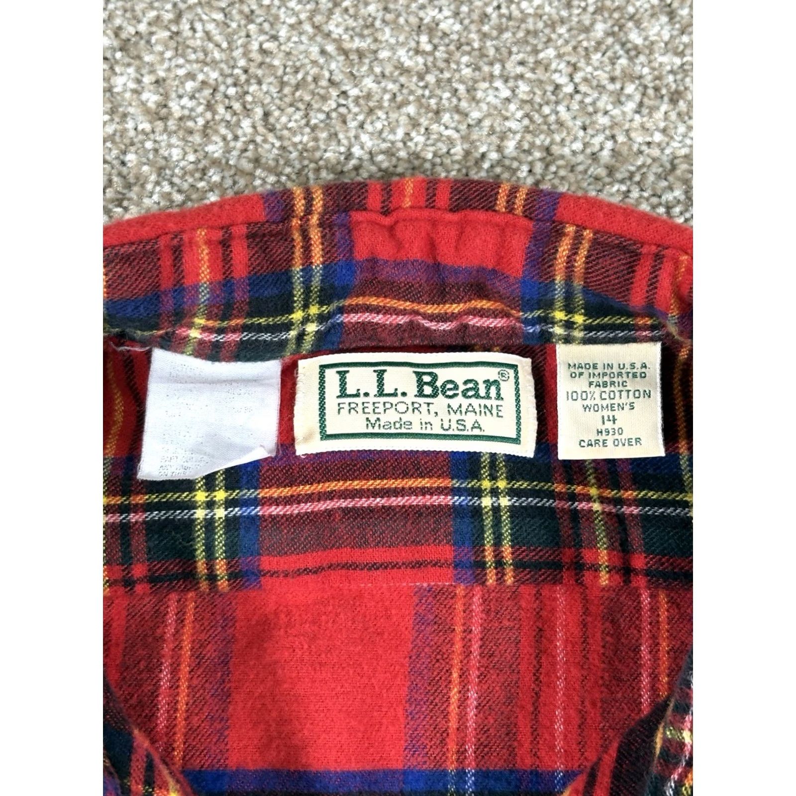 Vintage VINTAGE LL Bean Flannel Shirt Womens 14 Red Plaid Cotton Button Up Outdoor Camp USA Size XL / US 12-14 / IT 48-50 - 3 Thumbnail