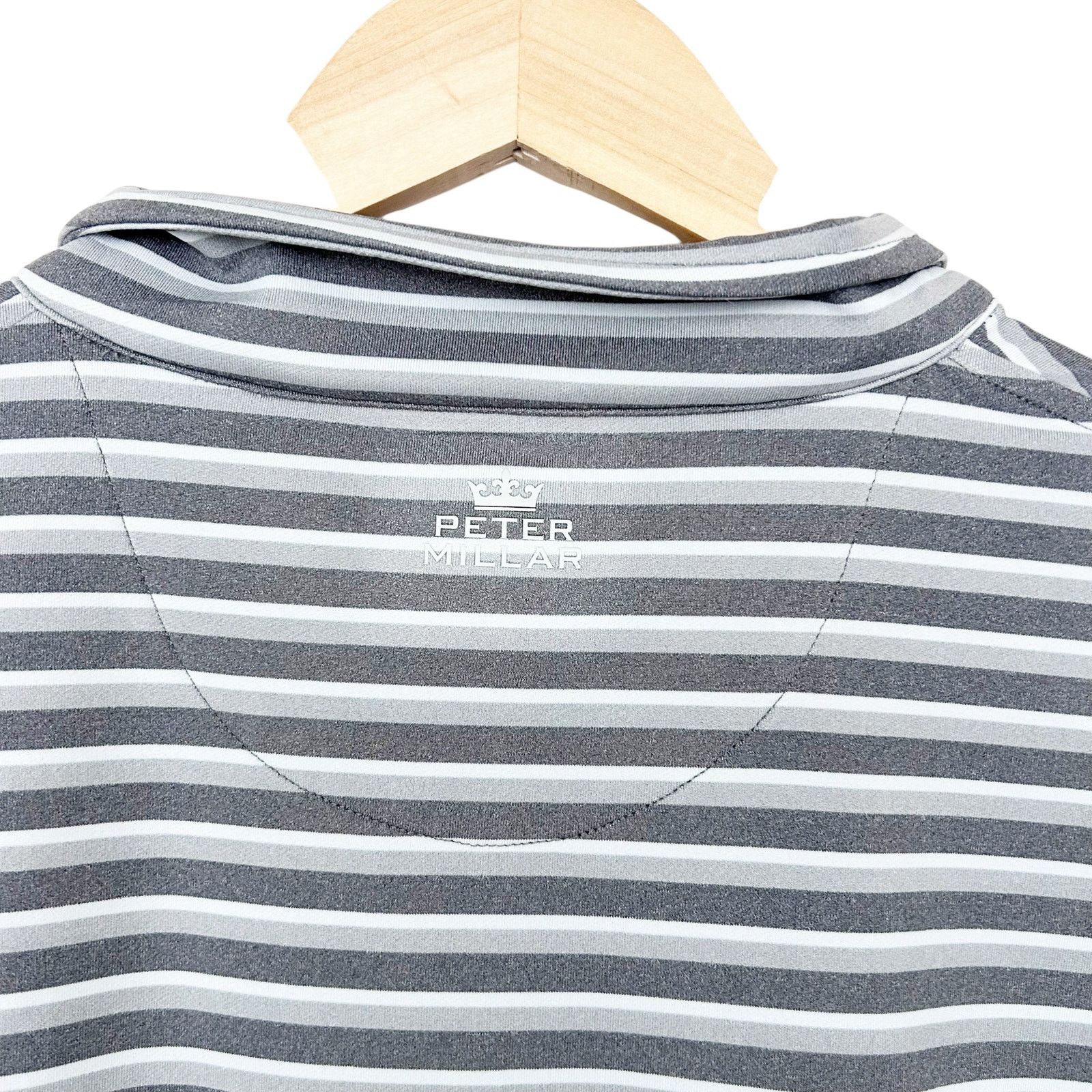 Peter Millar Peter Millar Crown Sport Gray White Striped Quarter Zip XL Size US XL / EU 56 / 4 - 5 Thumbnail