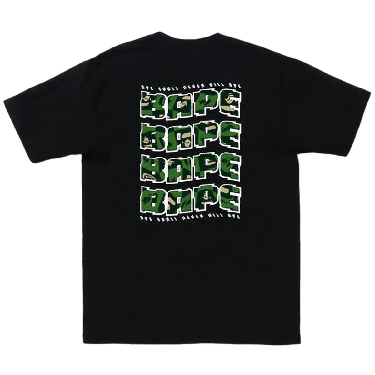 image of Bape Distortion Tee Black/green 2022, Men's (Size XL)