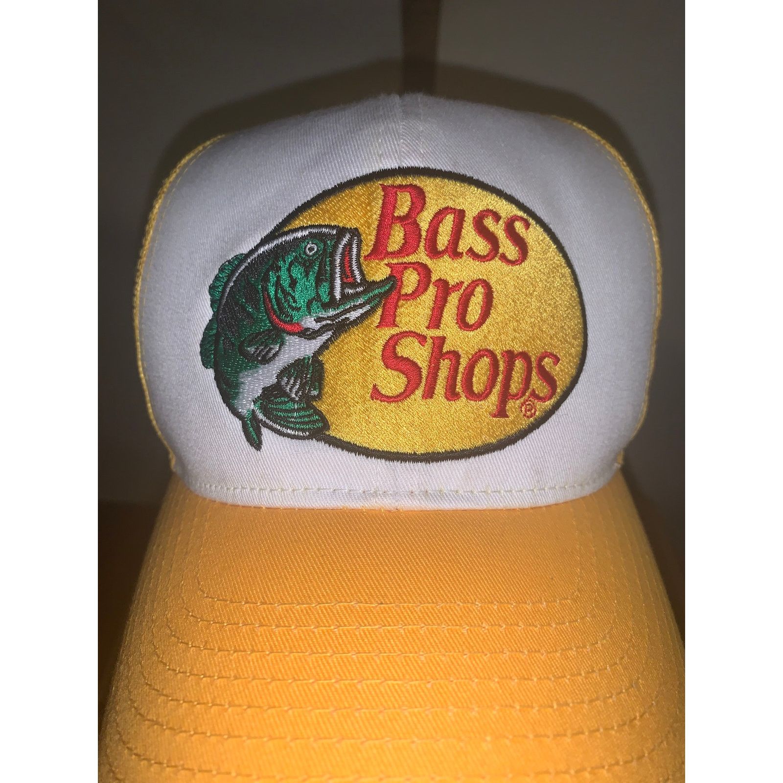 Bass Pro Shops Bass Pro Shops Yellow Trucker Hat Fishing Cap Embroidered Size ONE SIZE - 5 Thumbnail