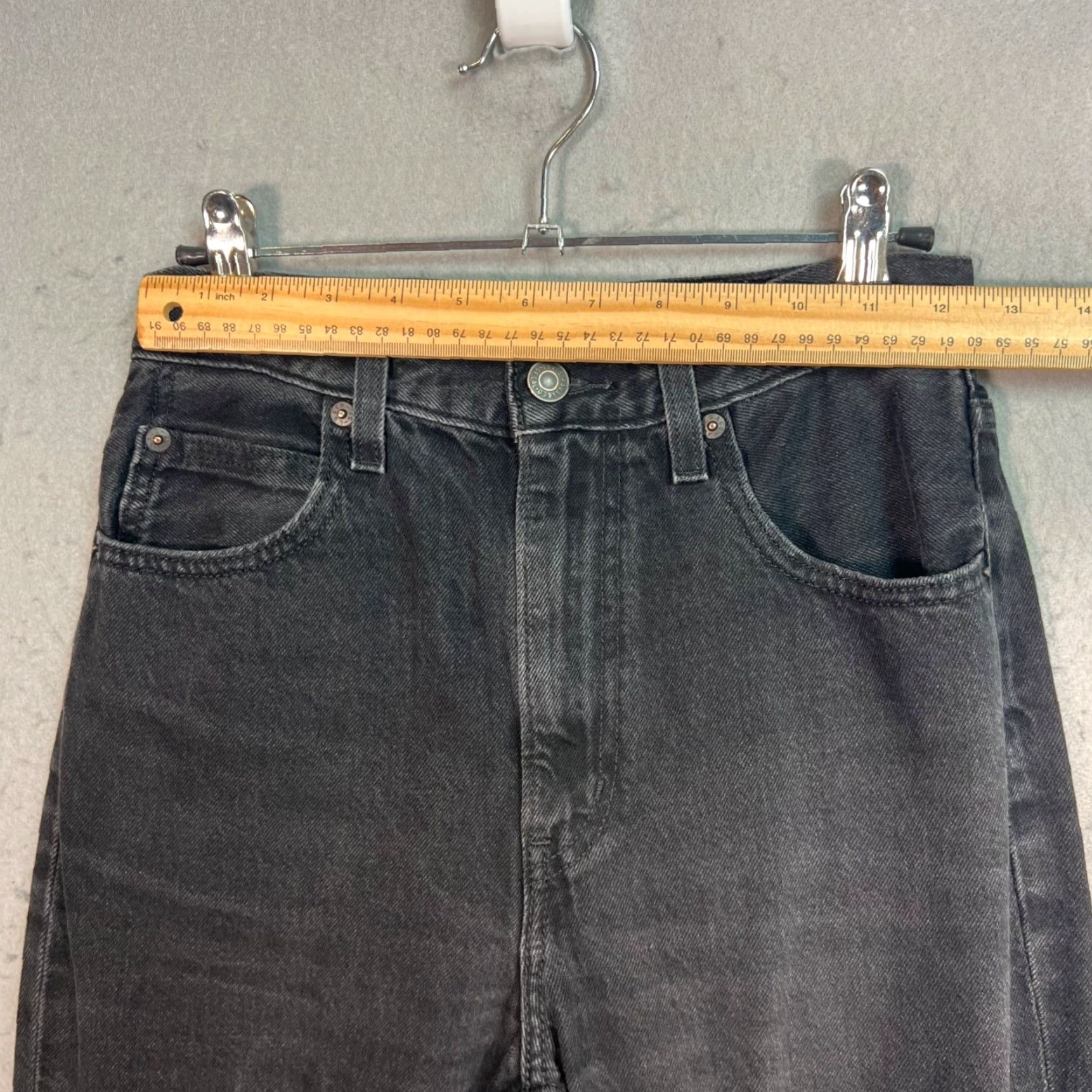 Levi's VINTAGE Levis Jeans 70s High Slim Straight Black Womens Size 26 x 31 Cotton Blend Denim Size 26" / US 2 / IT 38 - 6 Thumbnail