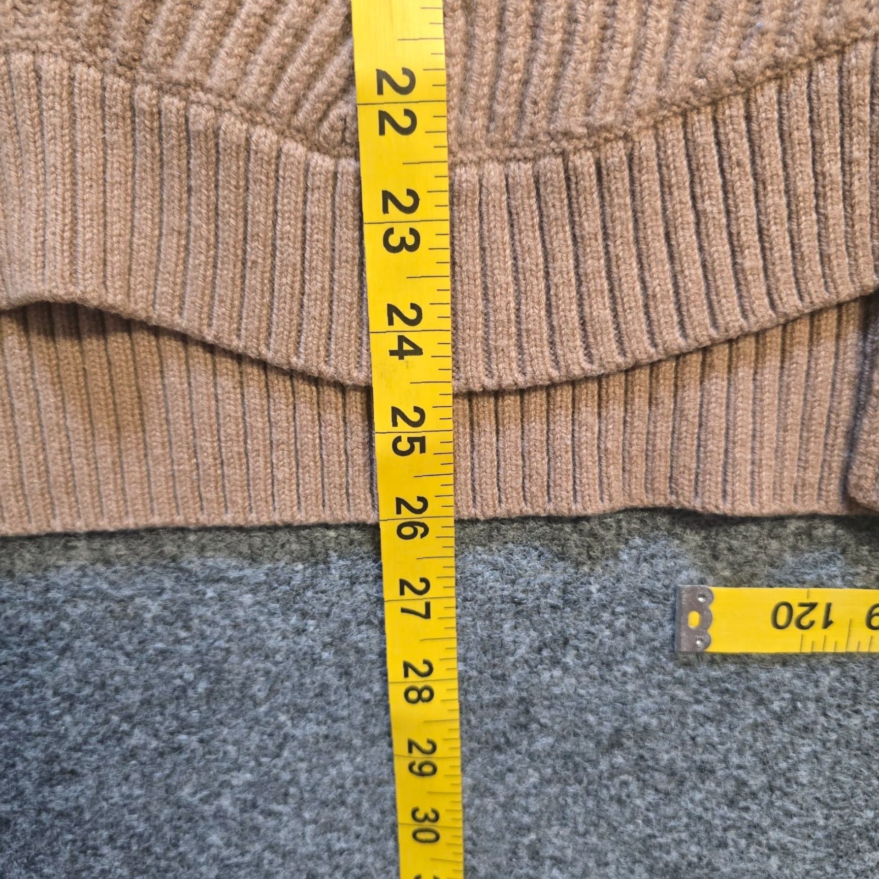 Vince Vince Sweater Womens Size Medium Beige Brown Wool Cashmere Ribbed Pullover Casual Wide Ribbed Knit Size M / US 6-8 / IT 42-44 - 6 Thumbnail