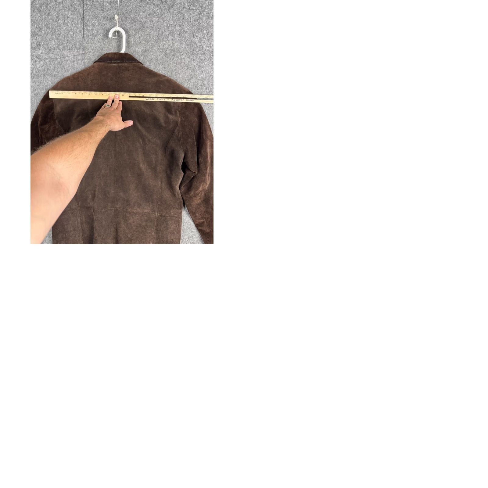 J.Crew J.CREW Brown Leather Suede Jacket Men's 42R Heavy Chore Coat Pockets Size US L / EU 52-54 / 3 - 9 Thumbnail