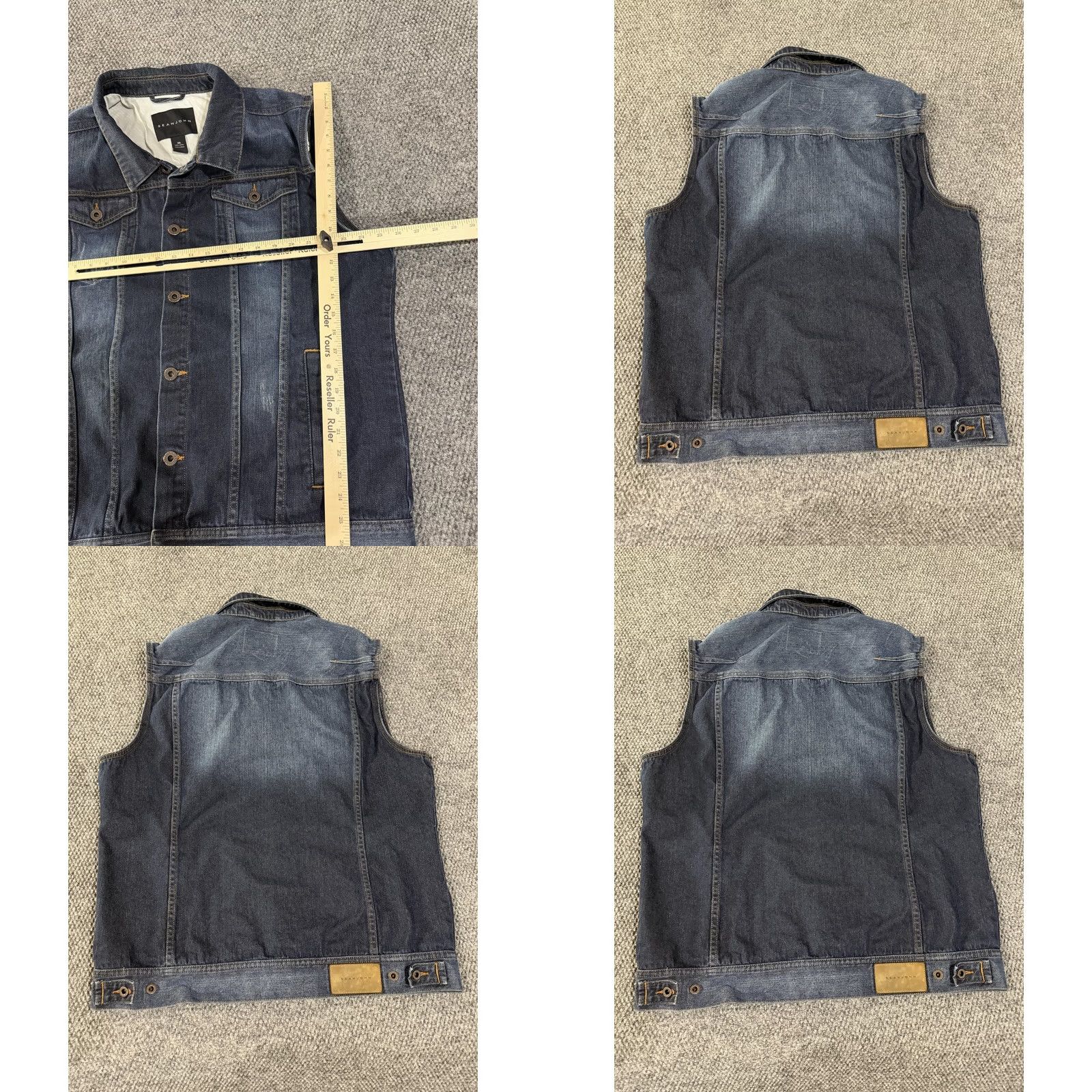 Sean John Sean John Vest Mens 3XL Blue Denim Button Front Biker Casual Streetwear Jeans Size US 39 - 8 Thumbnail