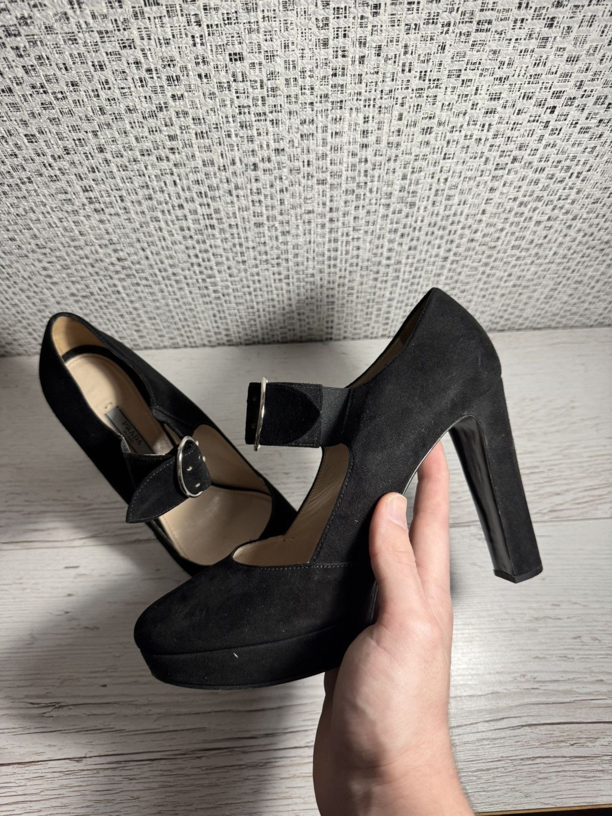Prada Prada Velvet Platforms Heels Black Size 8.5 Size US 8.5 / IT 38.5 - 2 Thumbnail