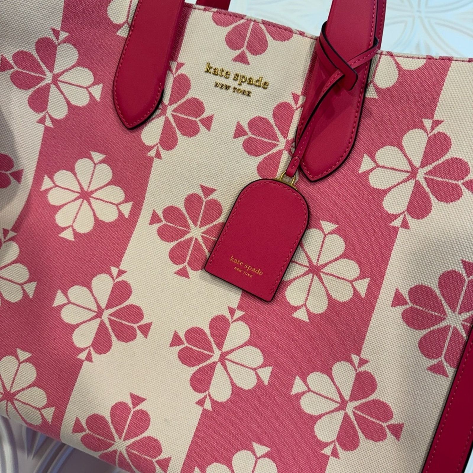 Kate Spade Kate Spade Flower Two-Tone Canvas Manhattan Large Tote Size ONE SIZE - 4 Thumbnail