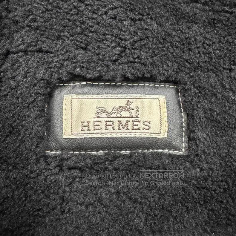 Hermes Hermes Shearling leather jacket Size US L / EU 52-54 / 3 - 3 Thumbnail