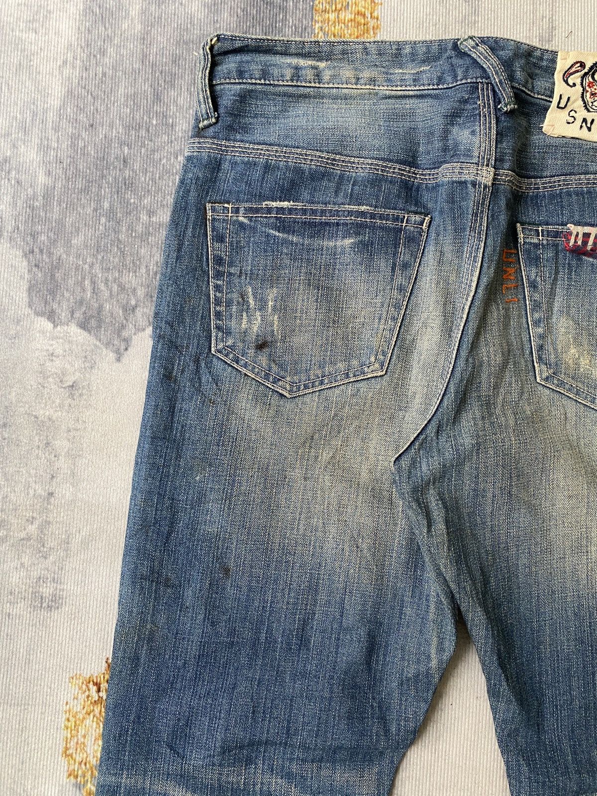 Japanese Brand Lime Inc Japan Usn Marine Patchwork Distressed Design Denim Size US 30 / EU 46 - 16 Thumbnail
