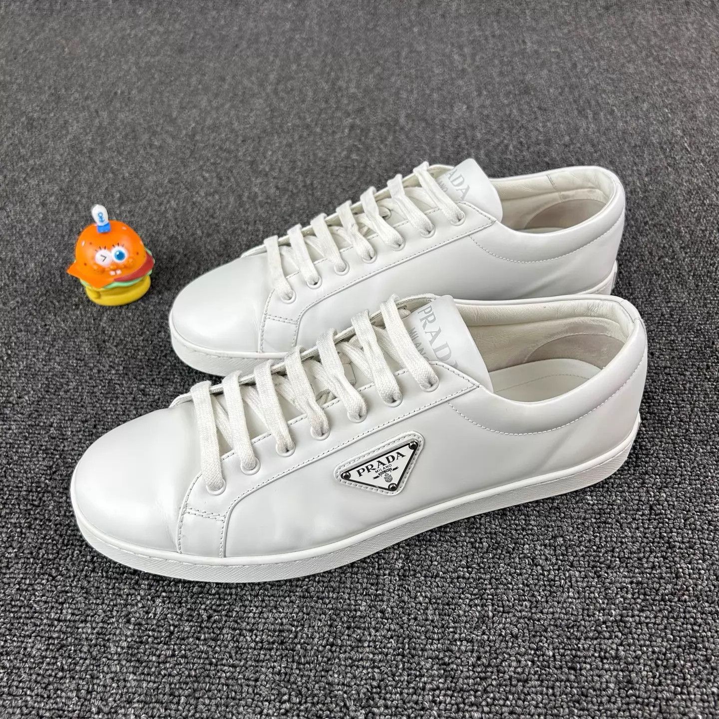 Prada Prada Triangle Logo White Sneaker Size 43 Size US 10 / EU 43 - 1 Thumbnail