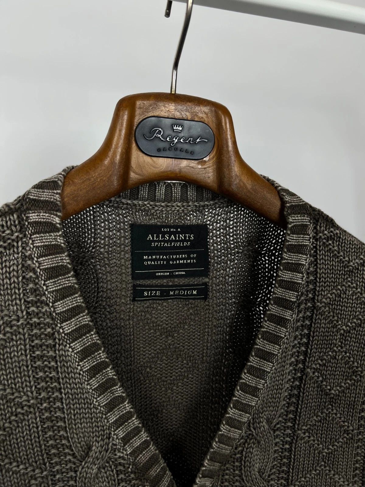 Allsaints Allsaints Valkyrie Cardigan Men's Cable Knit Cotton Sweater Size US M / EU 48-50 / 2 - 4 Thumbnail