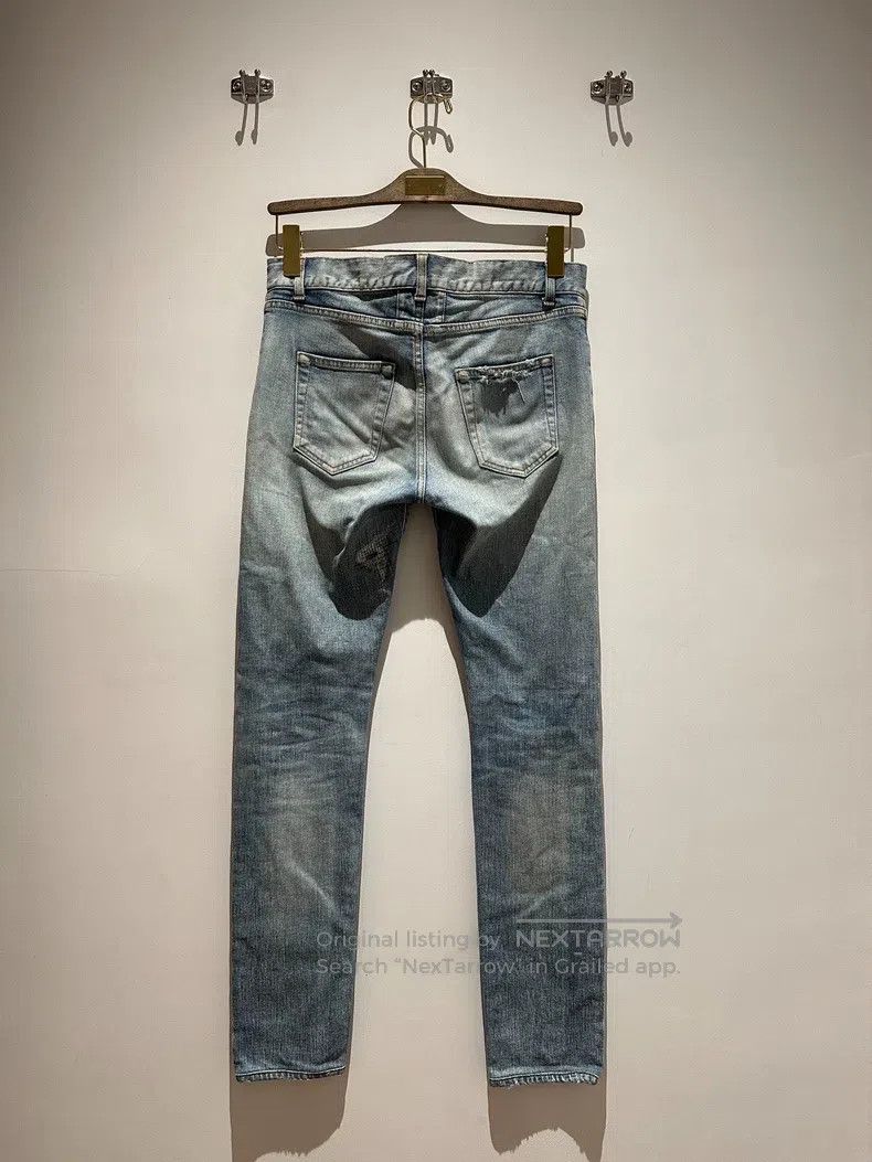 Saint Laurent Paris Saint Laurent Paris Blue Destroyed Denim Jeans Size US 30 / EU 46 - 2 Thumbnail