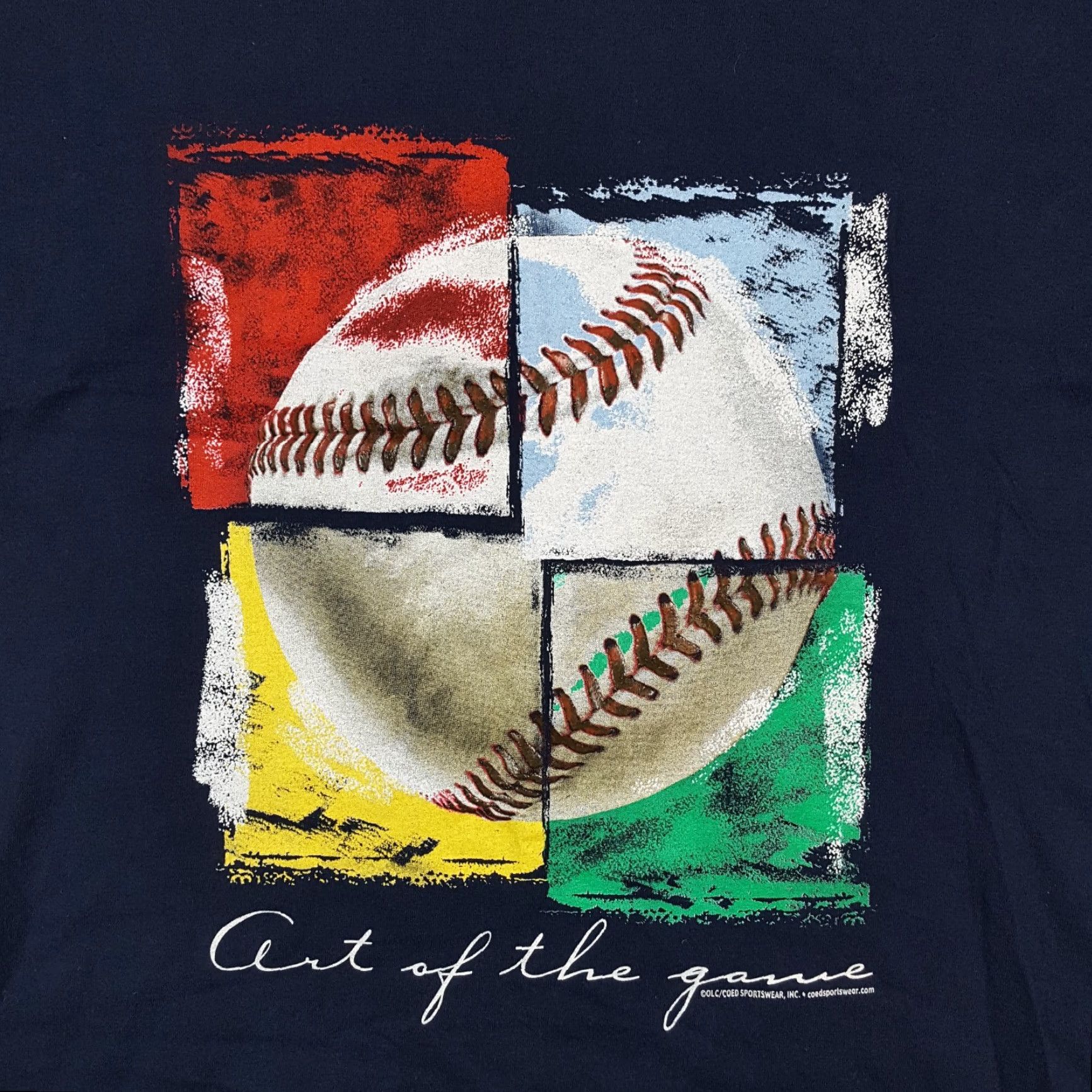 MLB VINTAGE Athletech MLB Baseball T-Shirt Mens Large Retro Painting Navy Blue 00s Y2K Sports Size US L / EU 52-54 / 3 - 2 Thumbnail