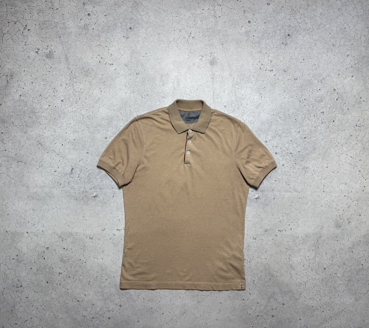 Brunello Cucinelli Brunello Cucinelli Luxury Polo Shirt Beige Rare Old Money Size US XS / EU 42 / 0 - 1 Thumbnail