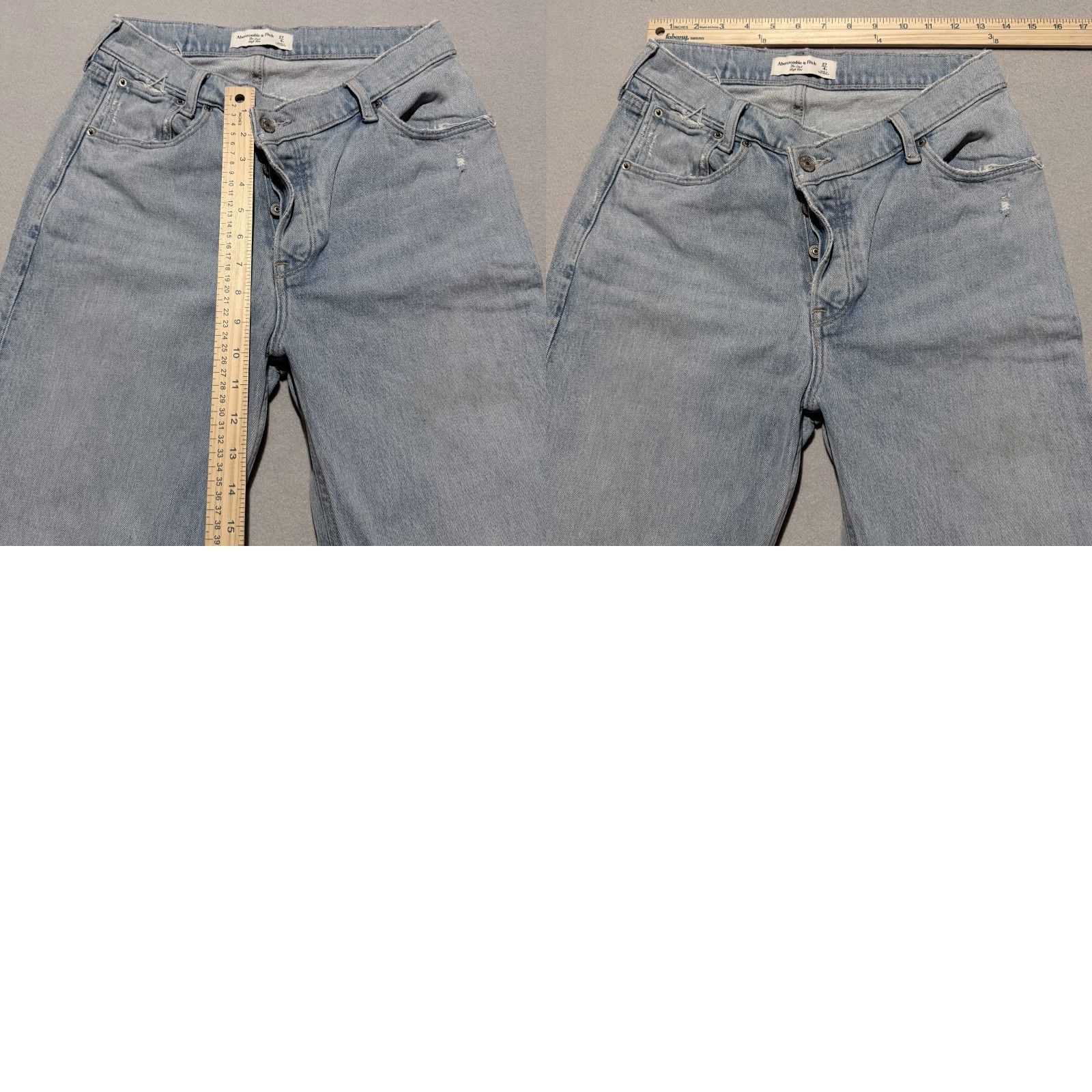 Abercrombie & Fitch Abercrombie & Fitch The Dad Jeans Women's Blue Denim Classic Button Fly 4 Size 27" / US 4 / IT 40 - 9 Thumbnail