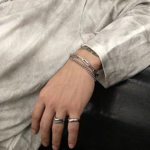 VIBE Fashion Stitching Double Layer Hip Hop Bracelet Size ONE SIZE - 2 Thumbnail