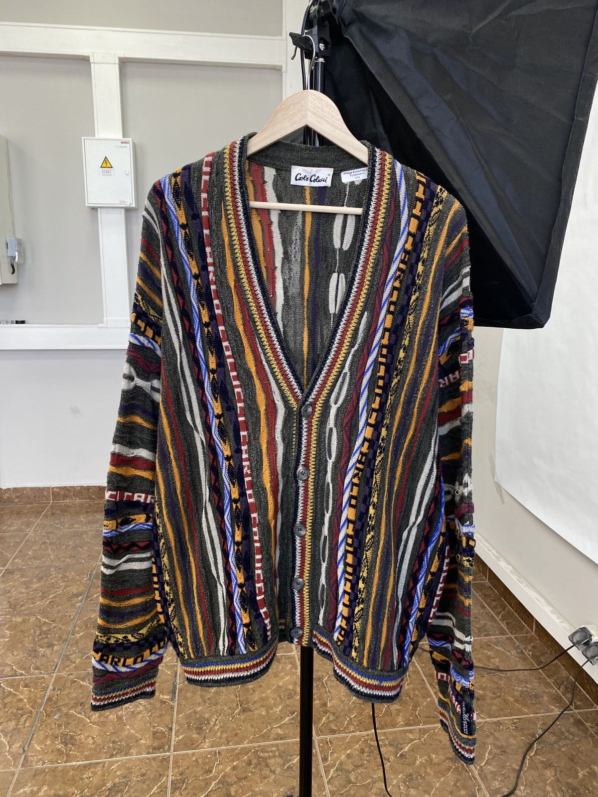 Carlo Colucci 🇺🇸 Vintage 90s Carlo Colucci Cardigan Coogi Style Sweater Size US XL / EU 56 / 4 - 1 Thumbnail