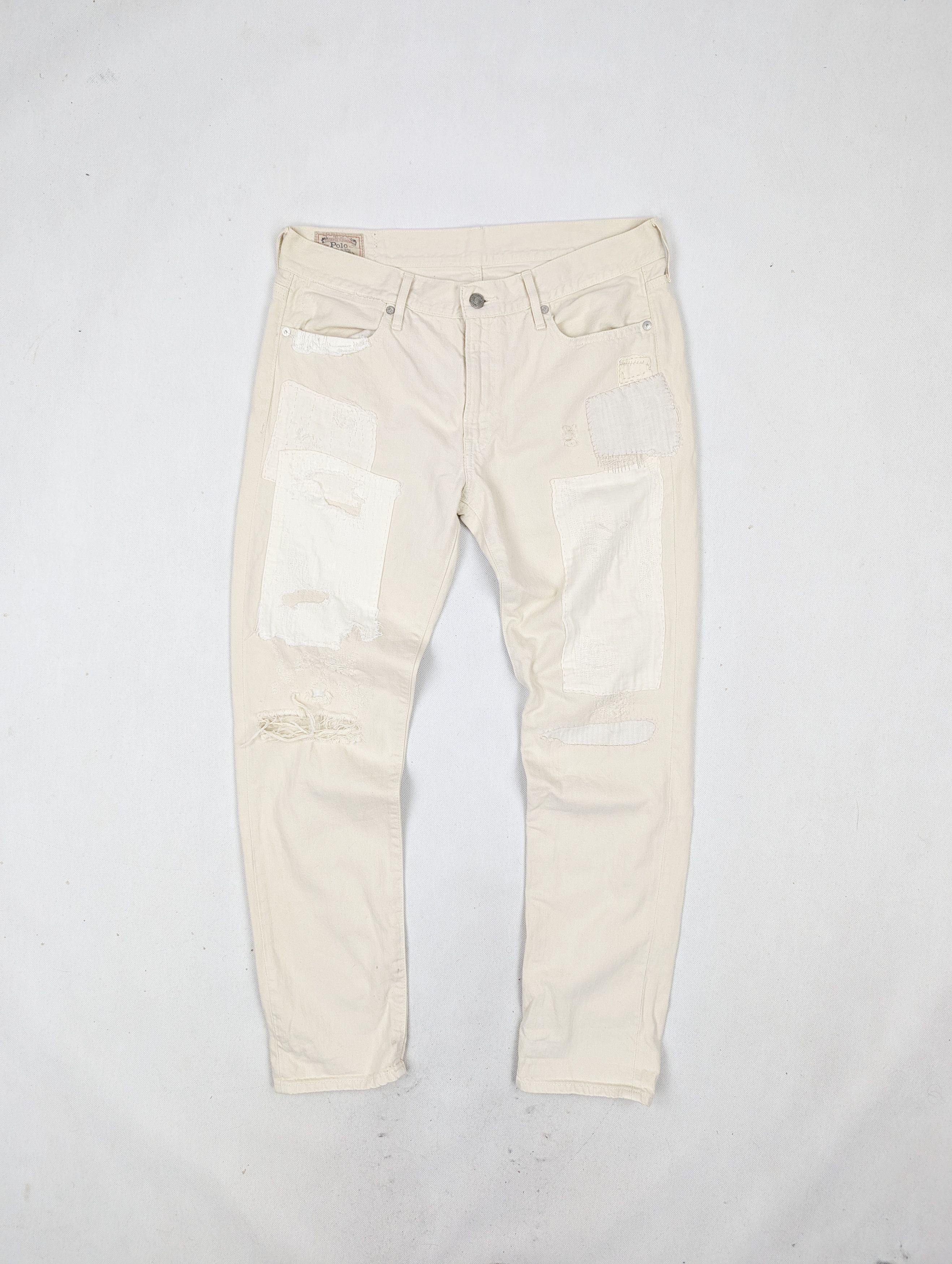Polo Ralph Lauren Polo Ralph Lauren beige patchwork denim jeans M 30 Size US 30 / EU 46 - 1 Thumbnail