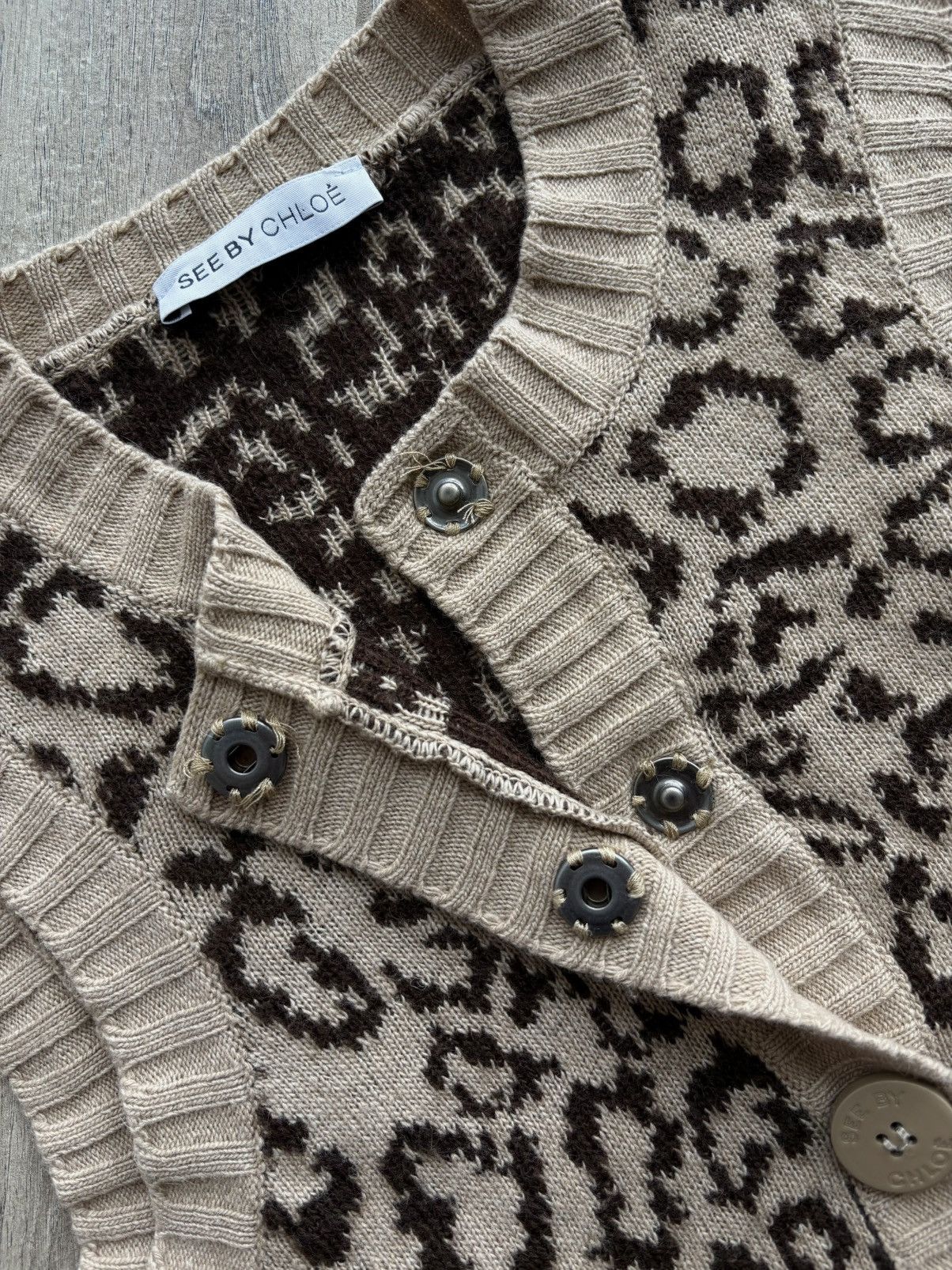 See by Chloe See by Chloé Leopard Knit Vest Top Size US 4 IT 40 Size XS / US 0-2 / IT 36-38 - 6 Thumbnail